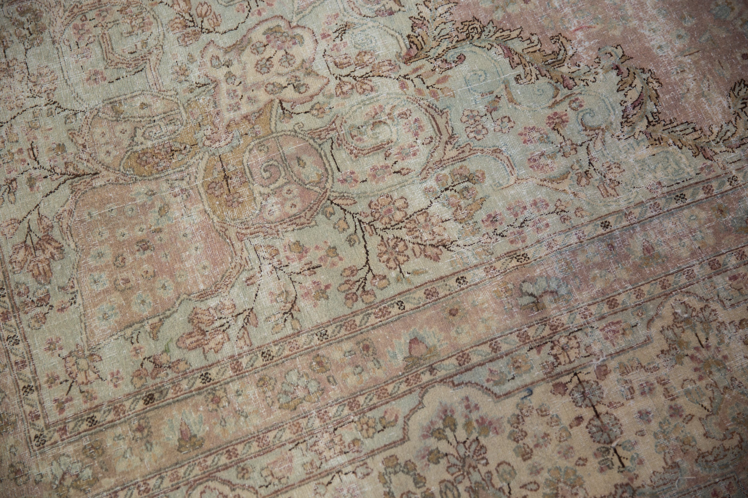 9.5x10 Vintage Fine Distressed Cyrus Crown® Kerman Square Carpet by Old New House® - product image 6 for Resin Society