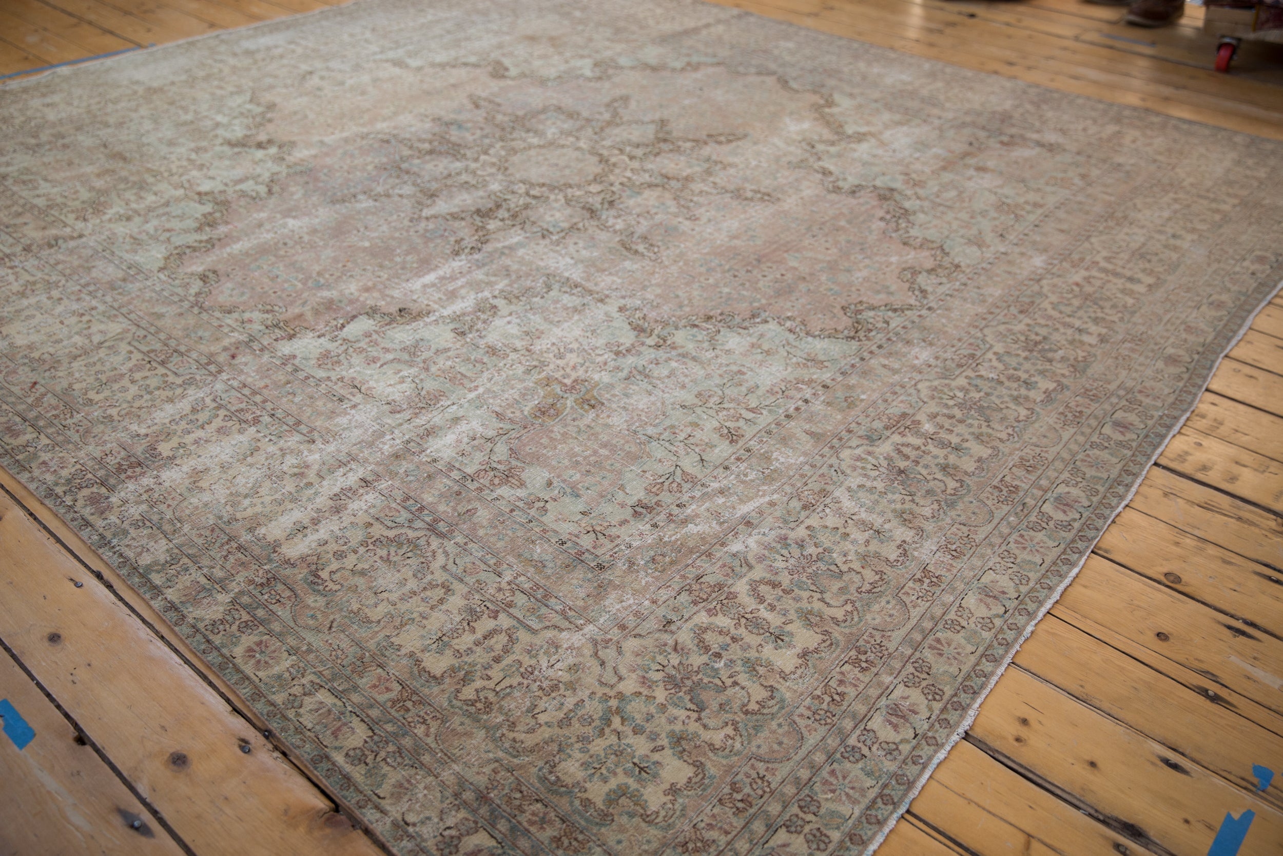 9.5x10 Vintage Fine Distressed Cyrus Crown® Kerman Square Carpet by Old New House® - product image 7 for Resin Society
