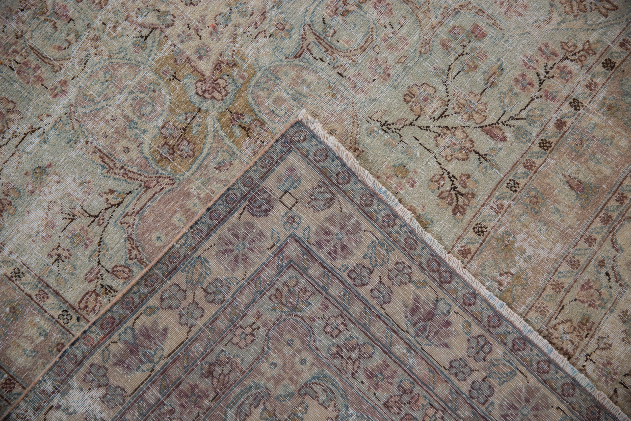 9.5x10 Vintage Fine Distressed Cyrus Crown® Kerman Square Carpet by Old New House® - product image 14 for Resin Society