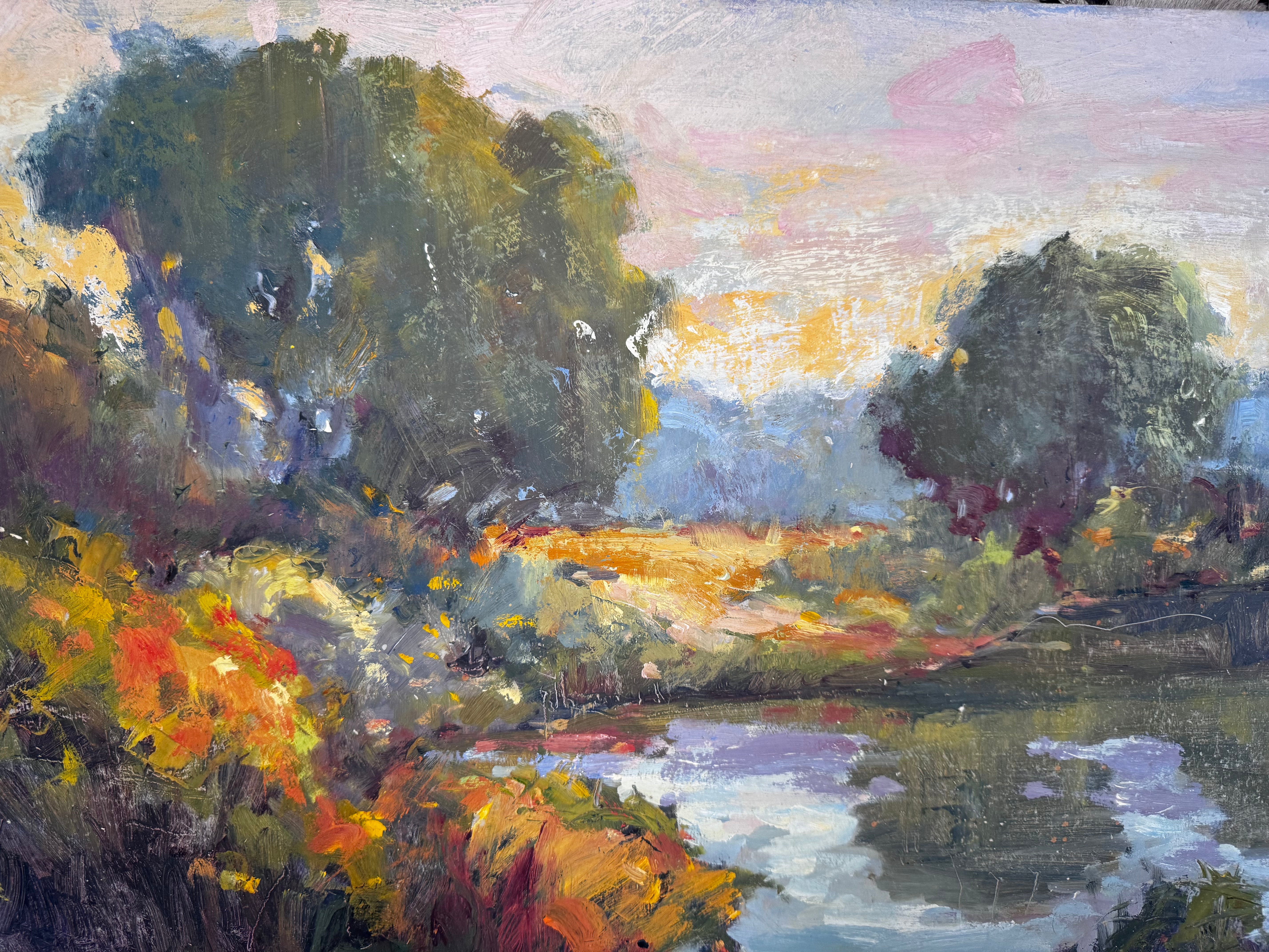 One Hundred and Three artwork by John Beard, 16x20 board painting depicting coastal landscape