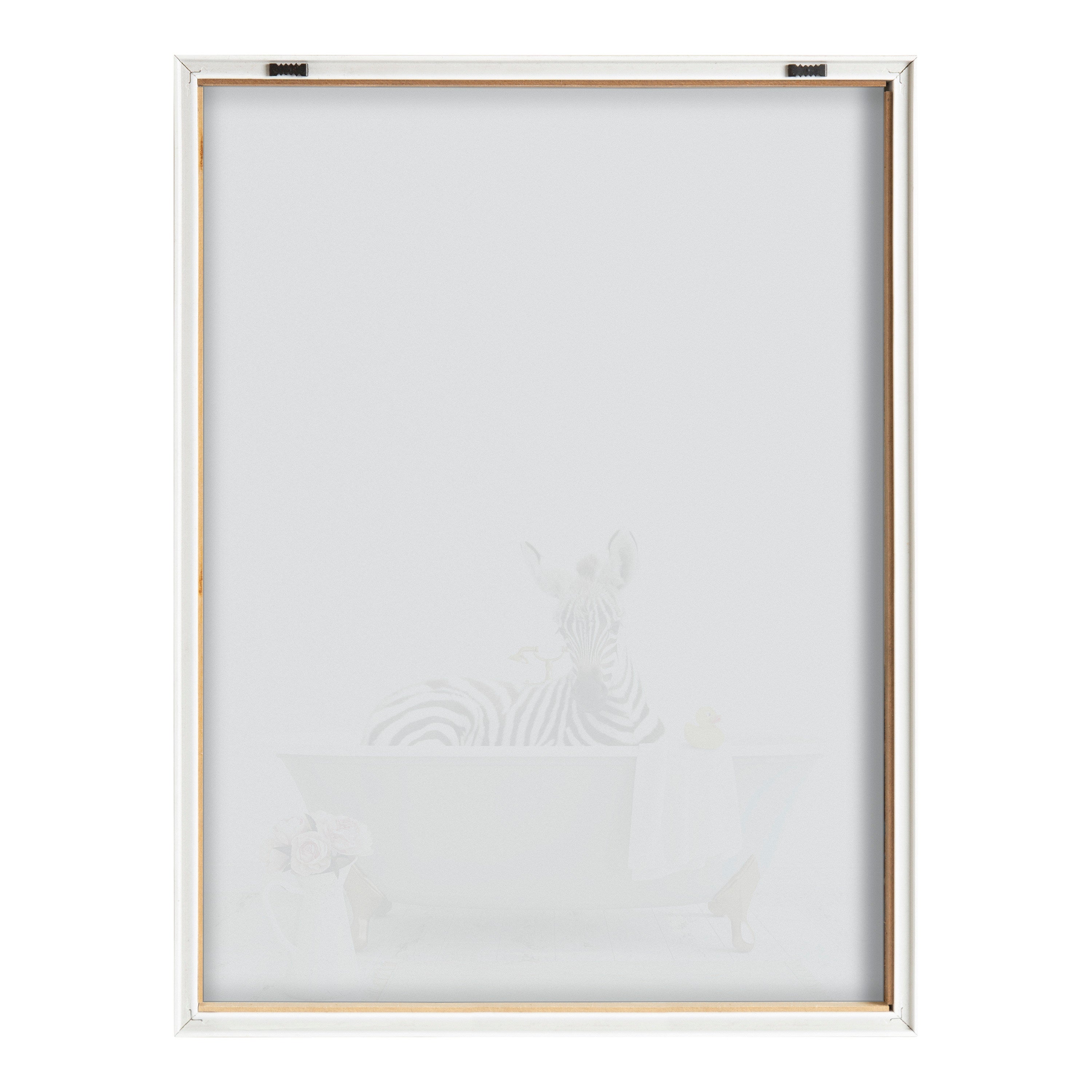 Blake Zebra Cottage Bathroom Framed Printed Glass by kateandlaurel - product image 4 for Resin Society