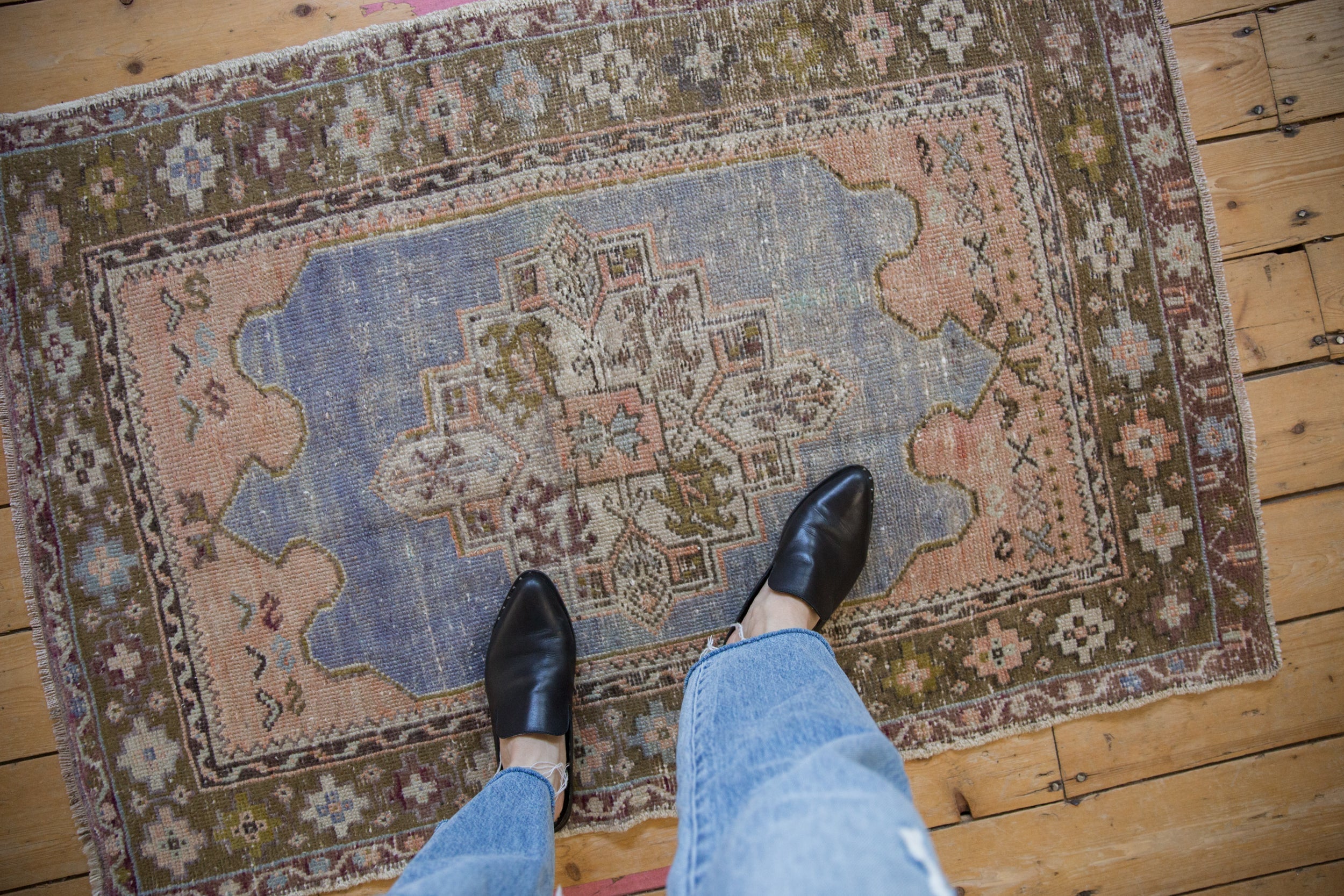 3x4.5 Vintage Distressed Oushak Rug by Old New House® - product image 2 for Resin Society