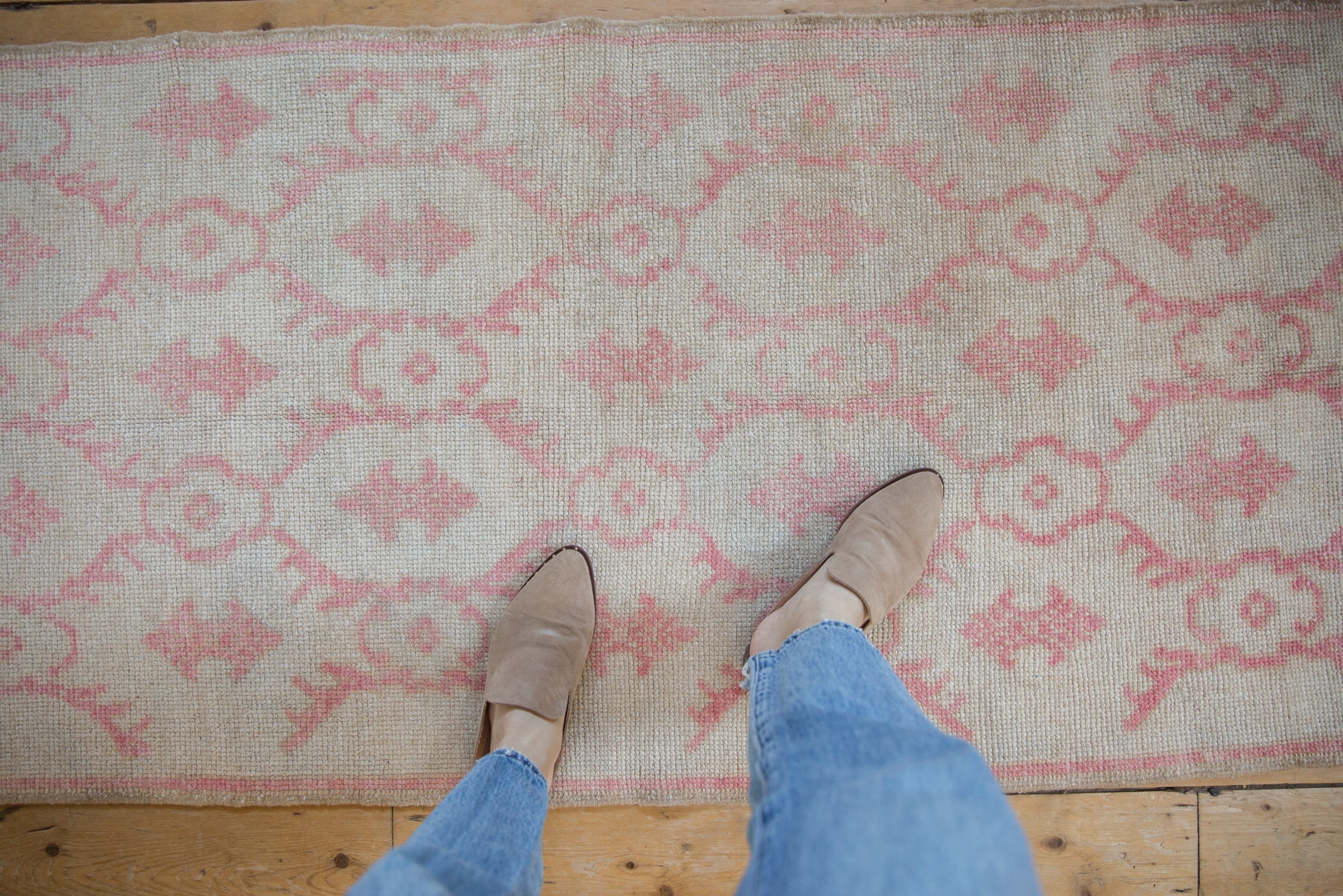 2.5x6.5 Vintage Distressed Oushak Rug Runner by Old New House® - product image 2 for Resin Society