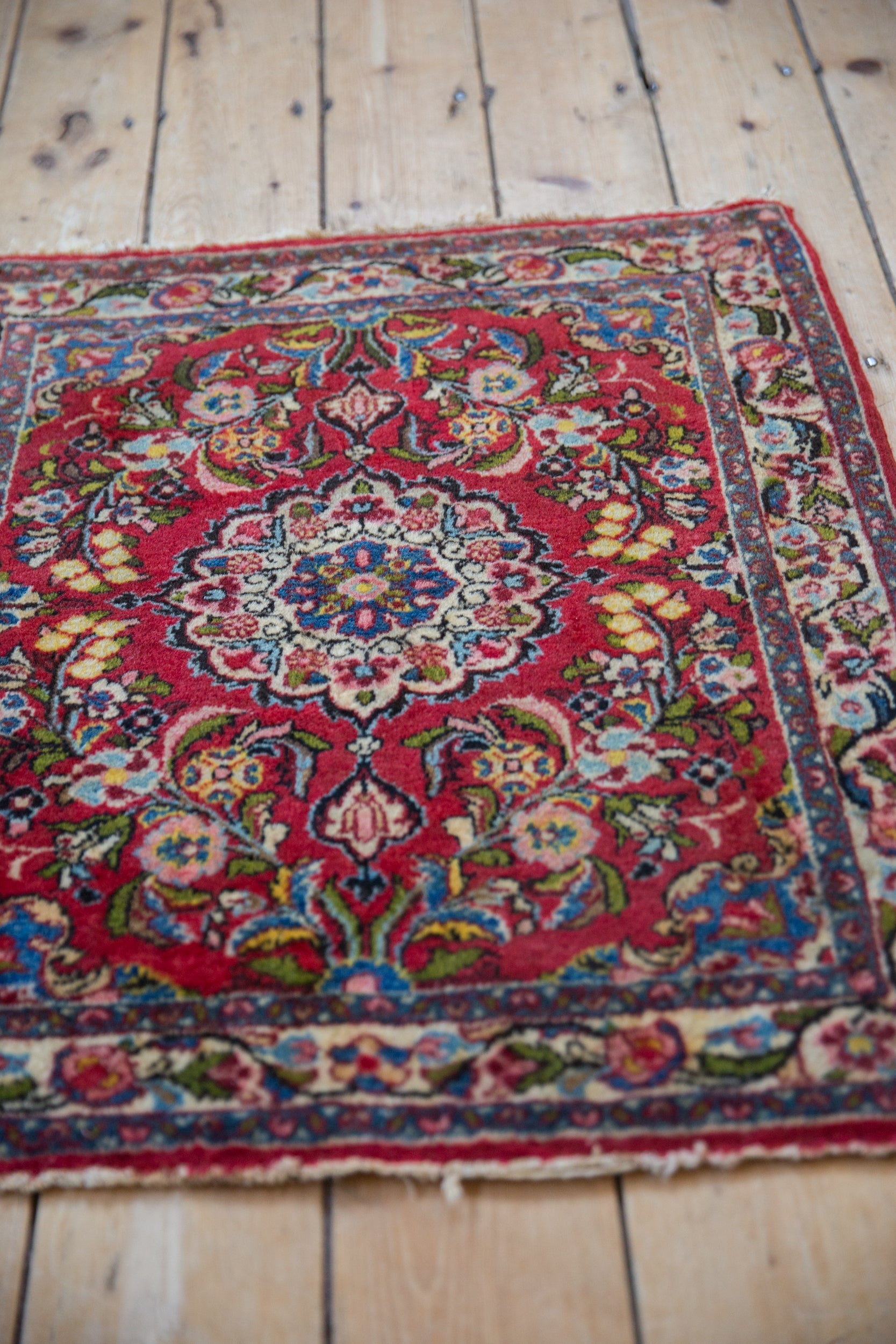 2.5x2.5 Vintage Qazvin Square Rug Mat