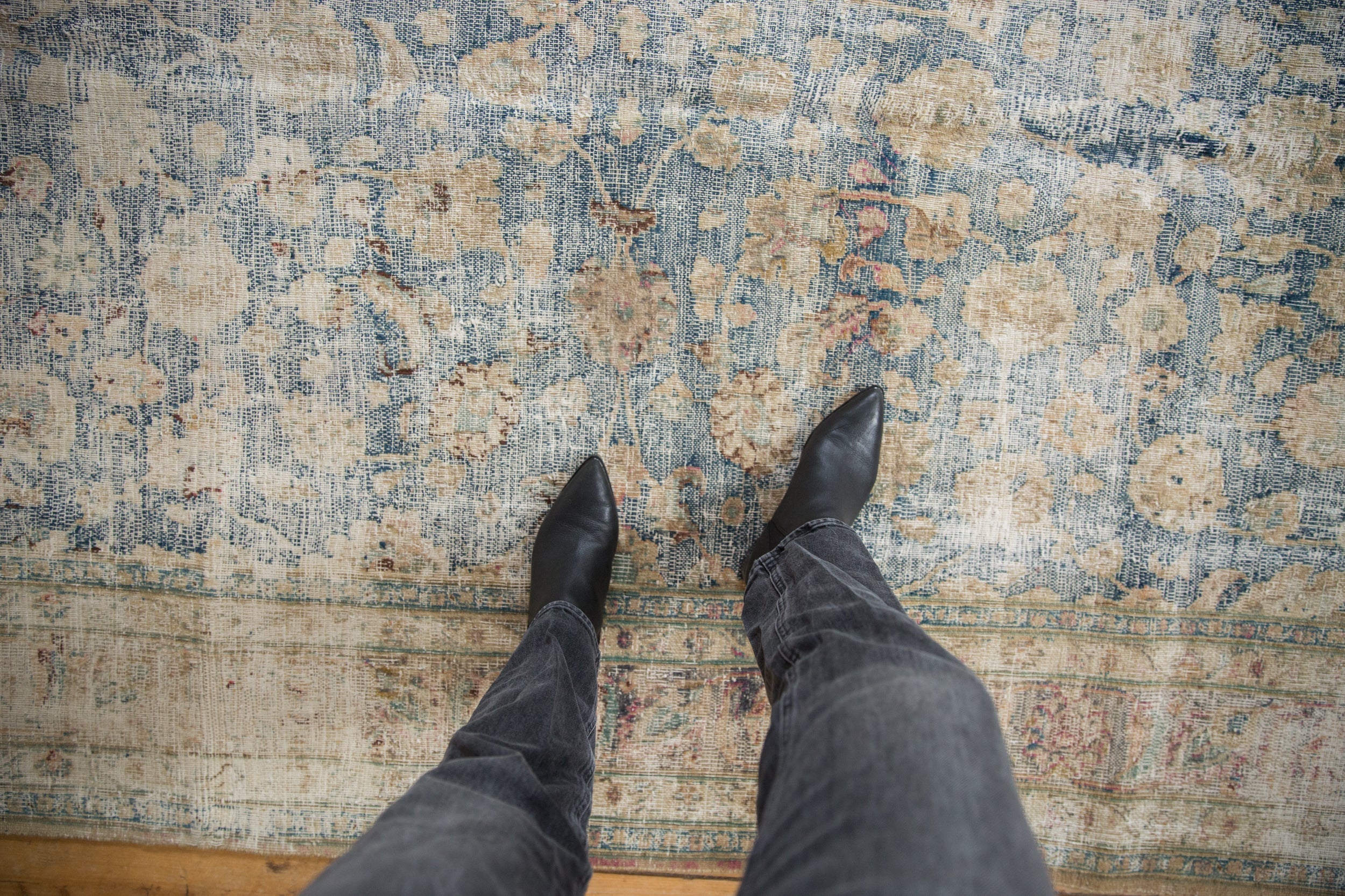 RESERVED 6.5x10.5 Vintage Distressed Meshed Carpet