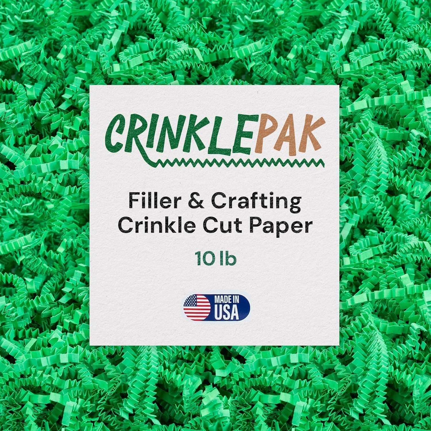 10 LB Green Crinkle Paper Shred by CrinklePak - main product image for Resin Society