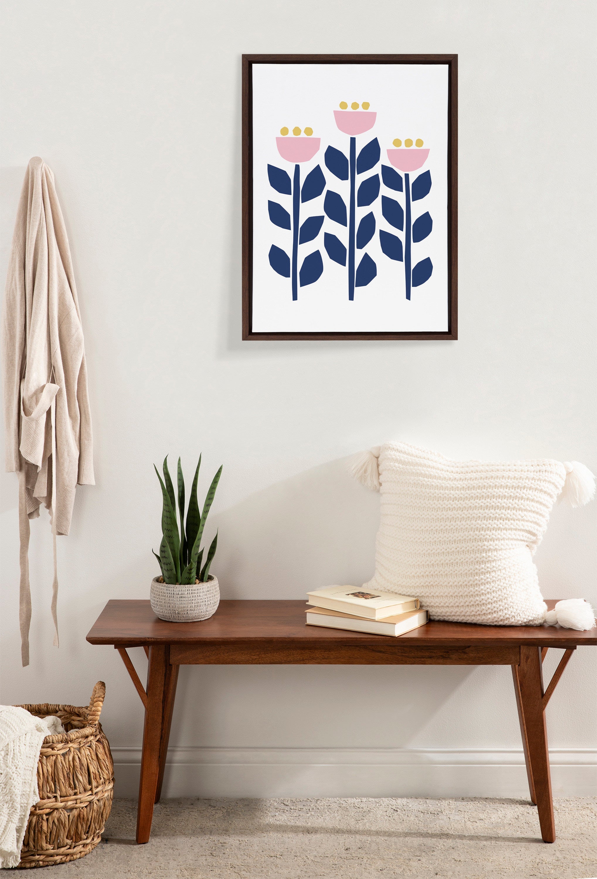 Sylvie Nordic Flowers Framed Canvas by kateandlaurel - product image 7 for Resin Society