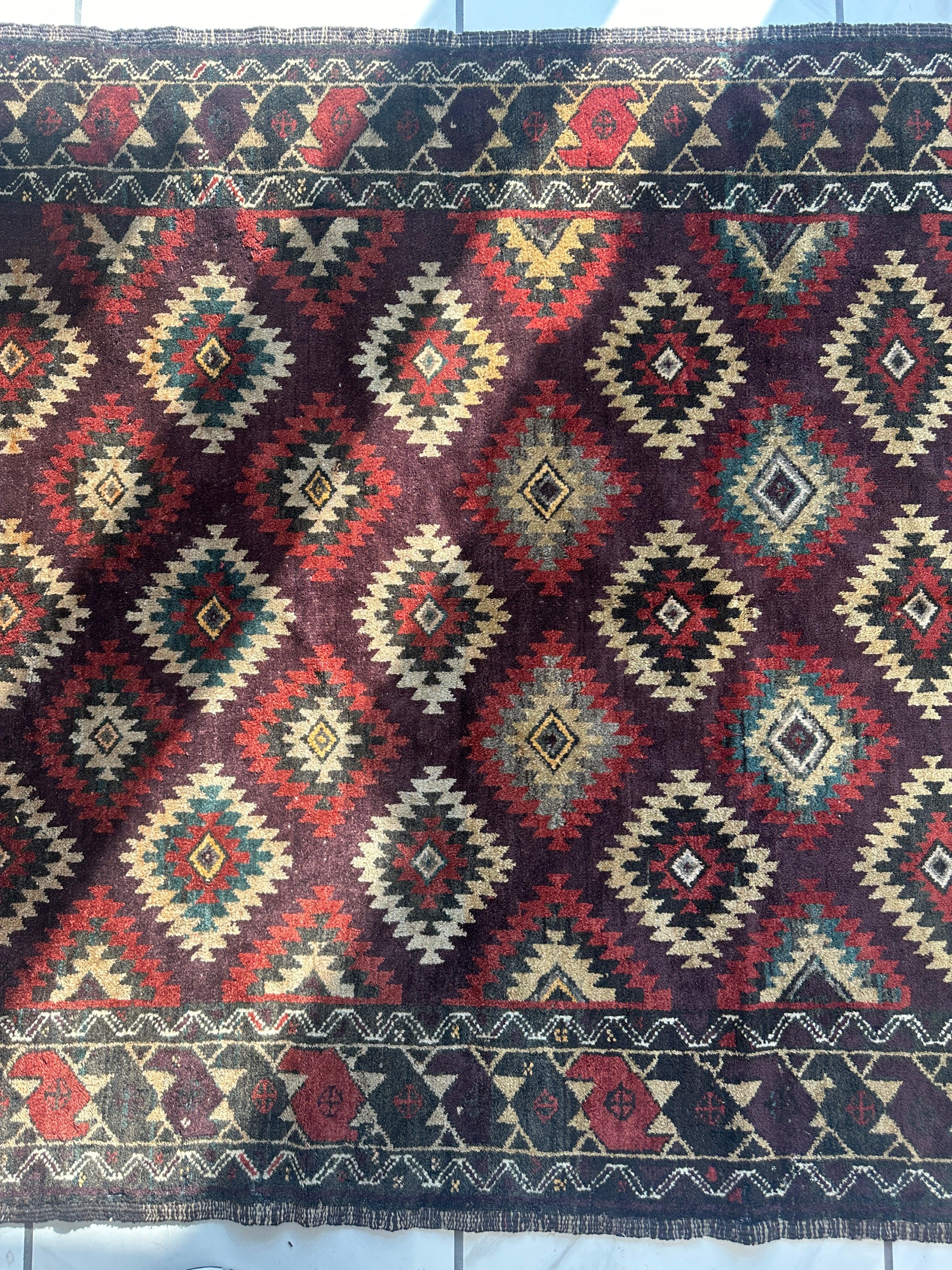 Antique 1900’s Tribal Baluch Wool Rug 4’5” x 8’6” by Rugistan - product image 8 for Resin Society