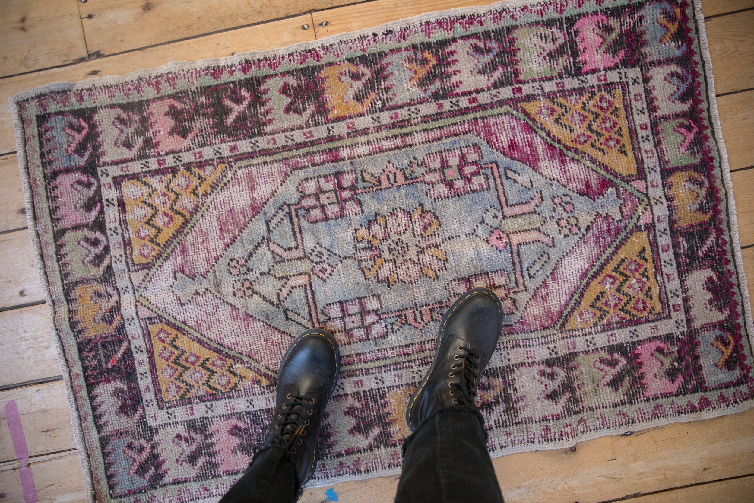 2.5x4 Vintage Distressed Oushak Rug by Old New House® - product image 2 for Resin Society