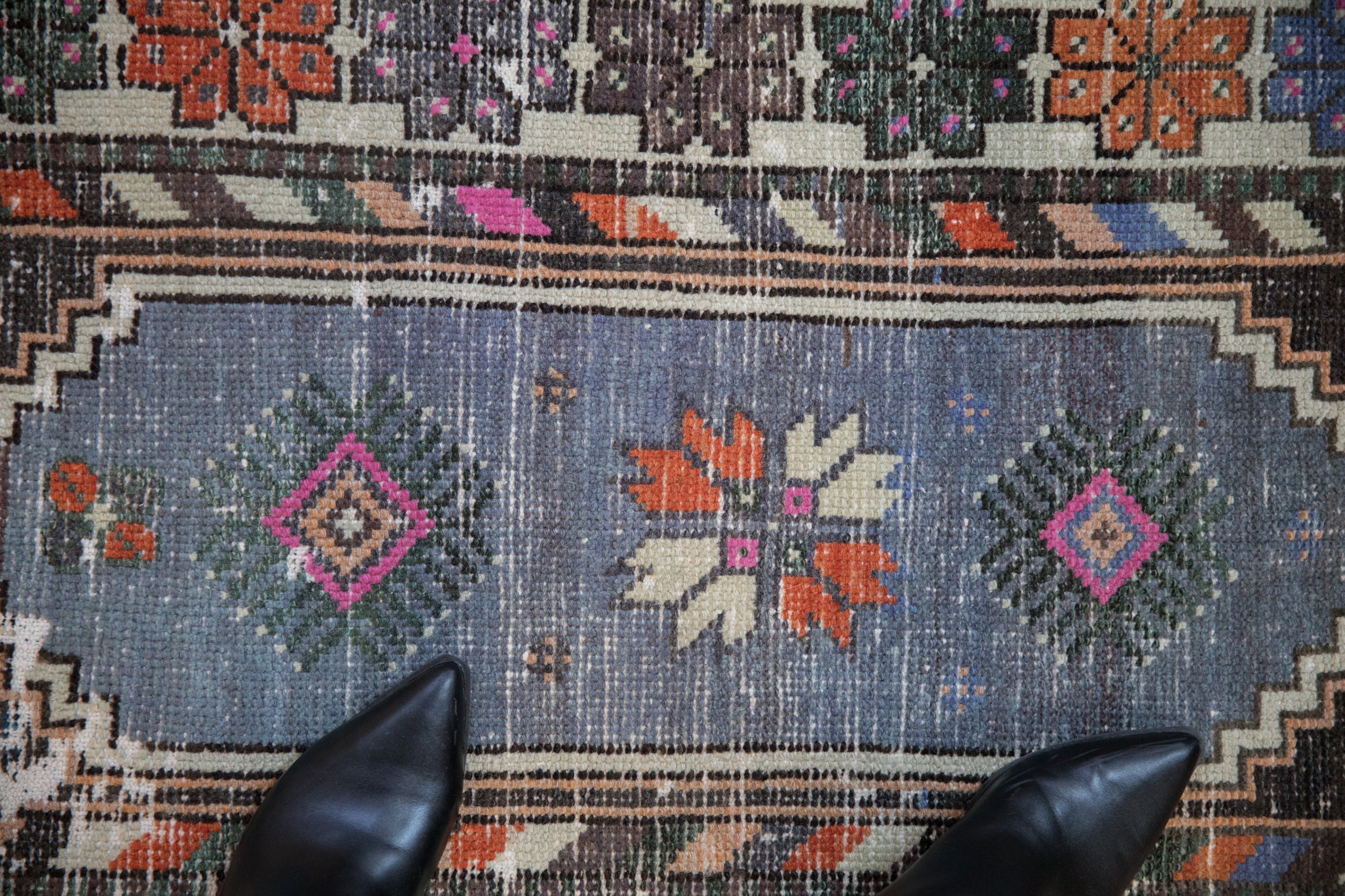 2.5x5 Vintage Distressed Oushak Rug Runner by Old New House® - product image 3 for Resin Society