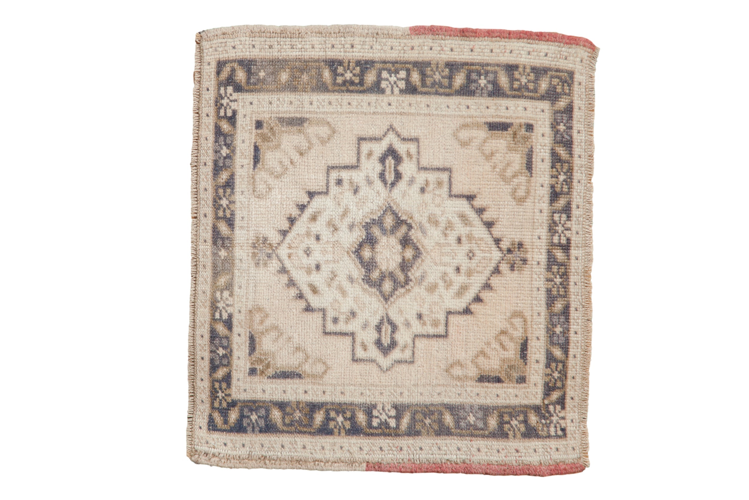 2x2 Vintage Distressed Oushak Square Rug Mat