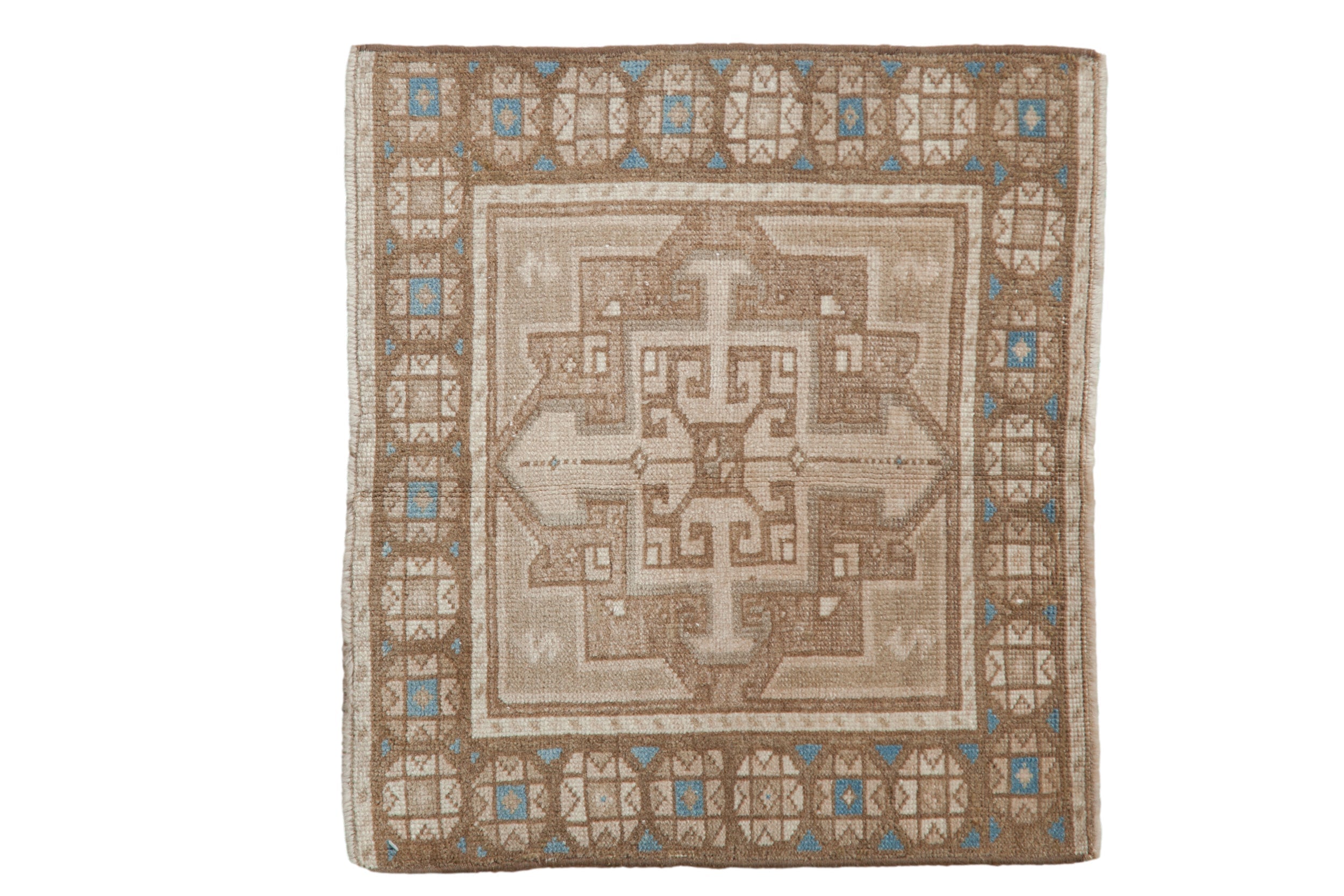 2x2.5 Vintage Distressed Oushak Square Rug Mat