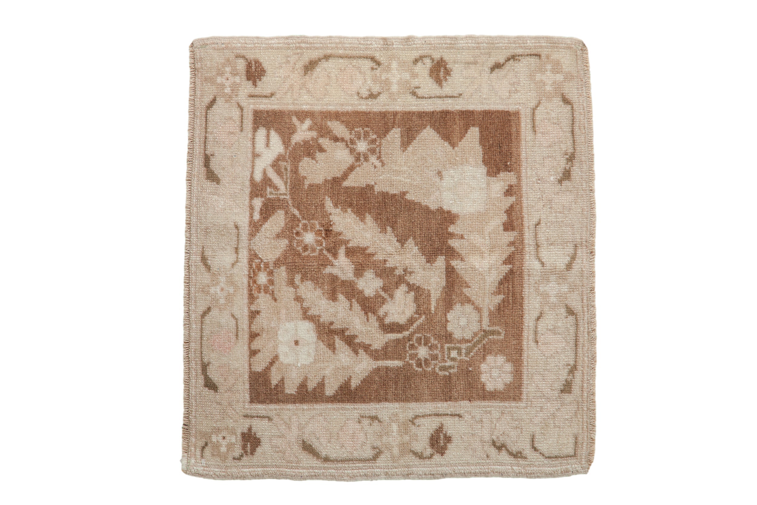 2x2.5 Vintage Distressed Oushak Square Rug Mat