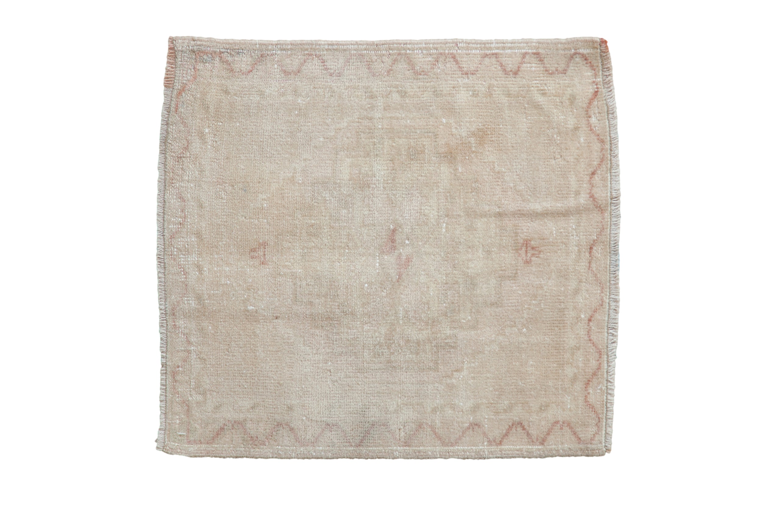 2.5x2.5 Vintage Distressed Oushak Square Rug Mat