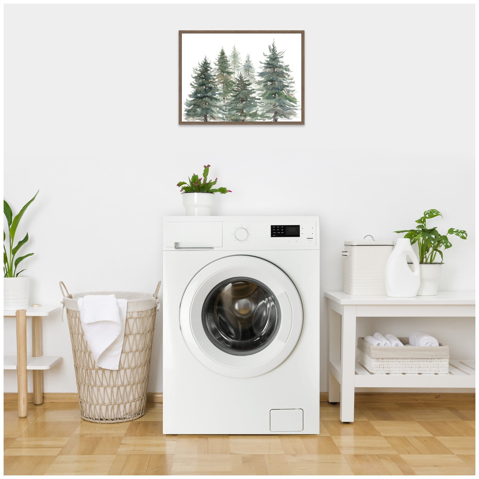 Sylvie Framed Canvas Pines And Evergreens by Patricia Shaw
