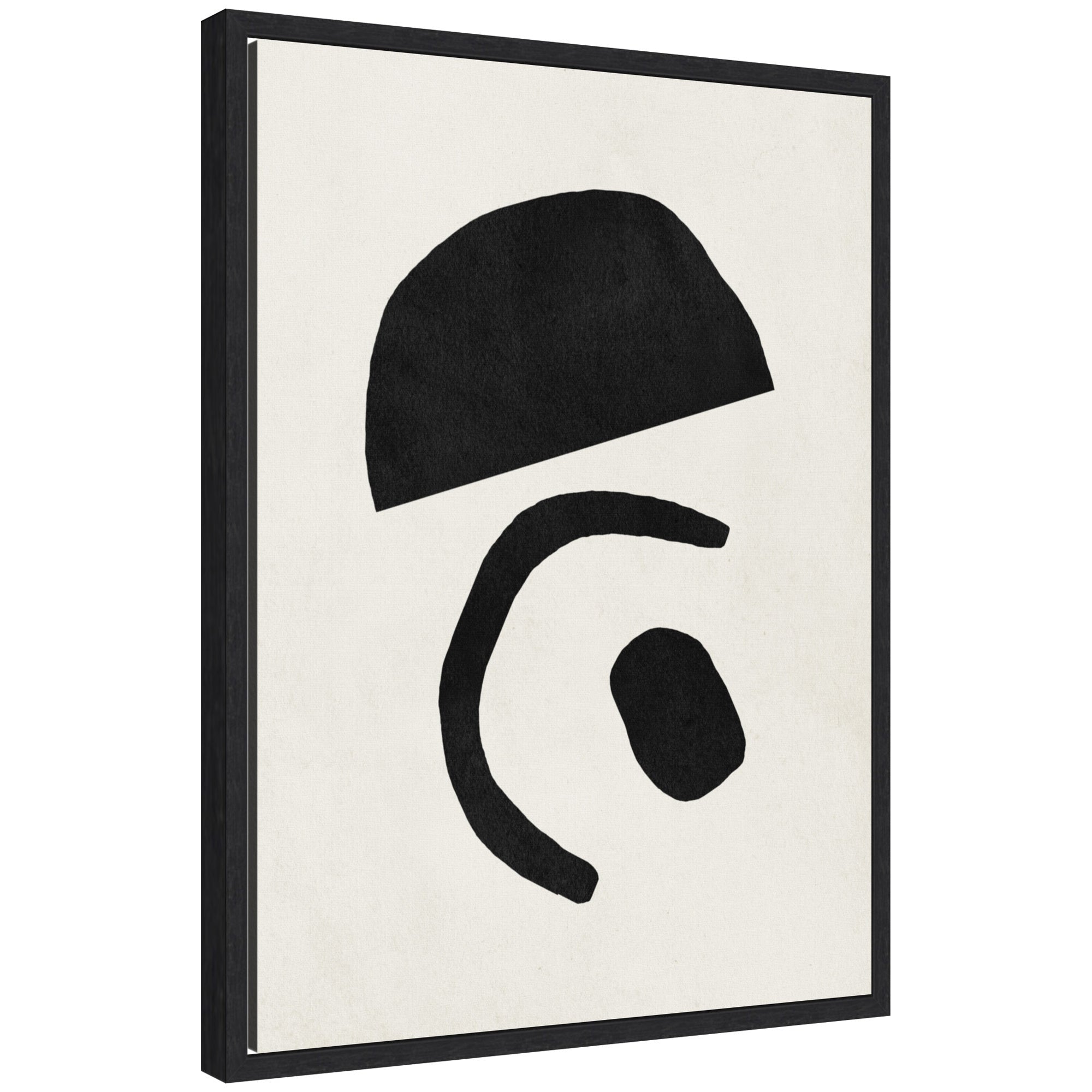 Sylvie Black Geometric Abstract 3 Framed Canvas by July Art Prints