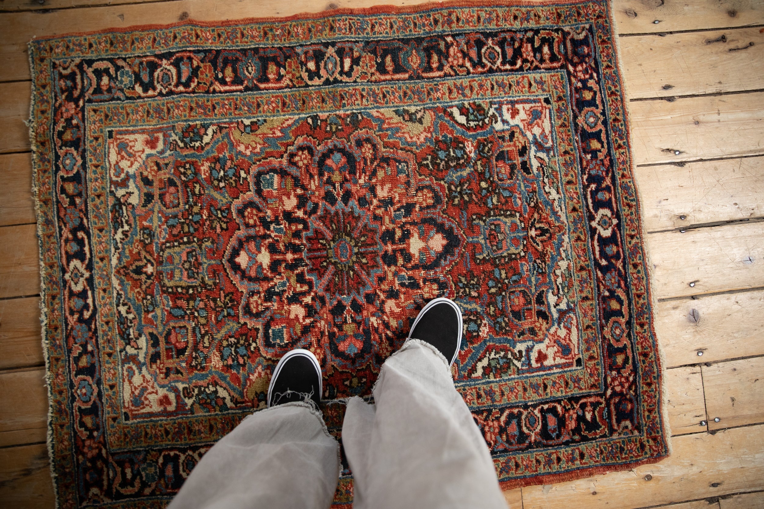 3x4 Vintage Fine Heriz Square Rug by Old New House® - product image 2 for Resin Society