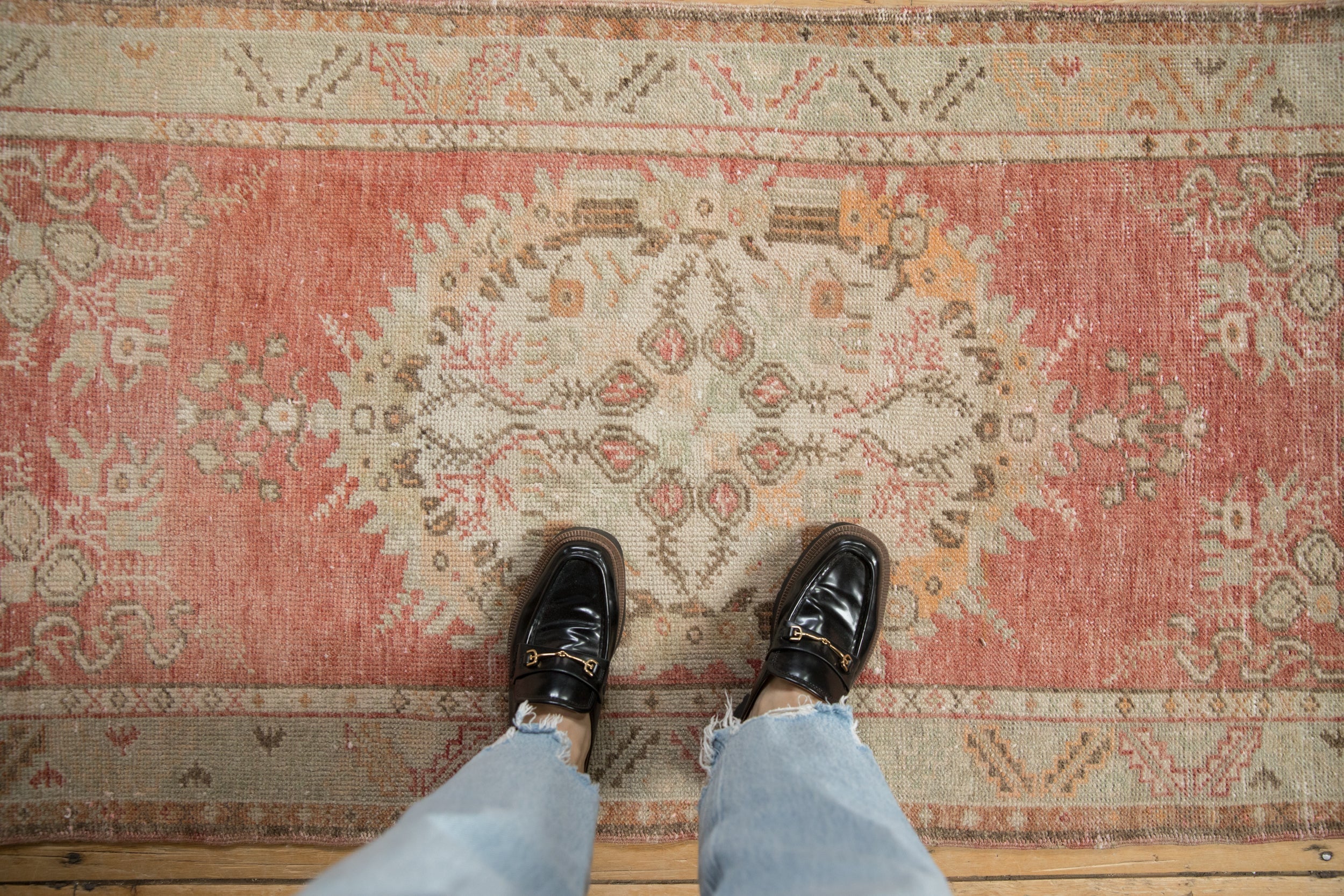 3x6 Vintage Distressed Oushak Rug Runner by Old New House® - product image 2 for Resin Society