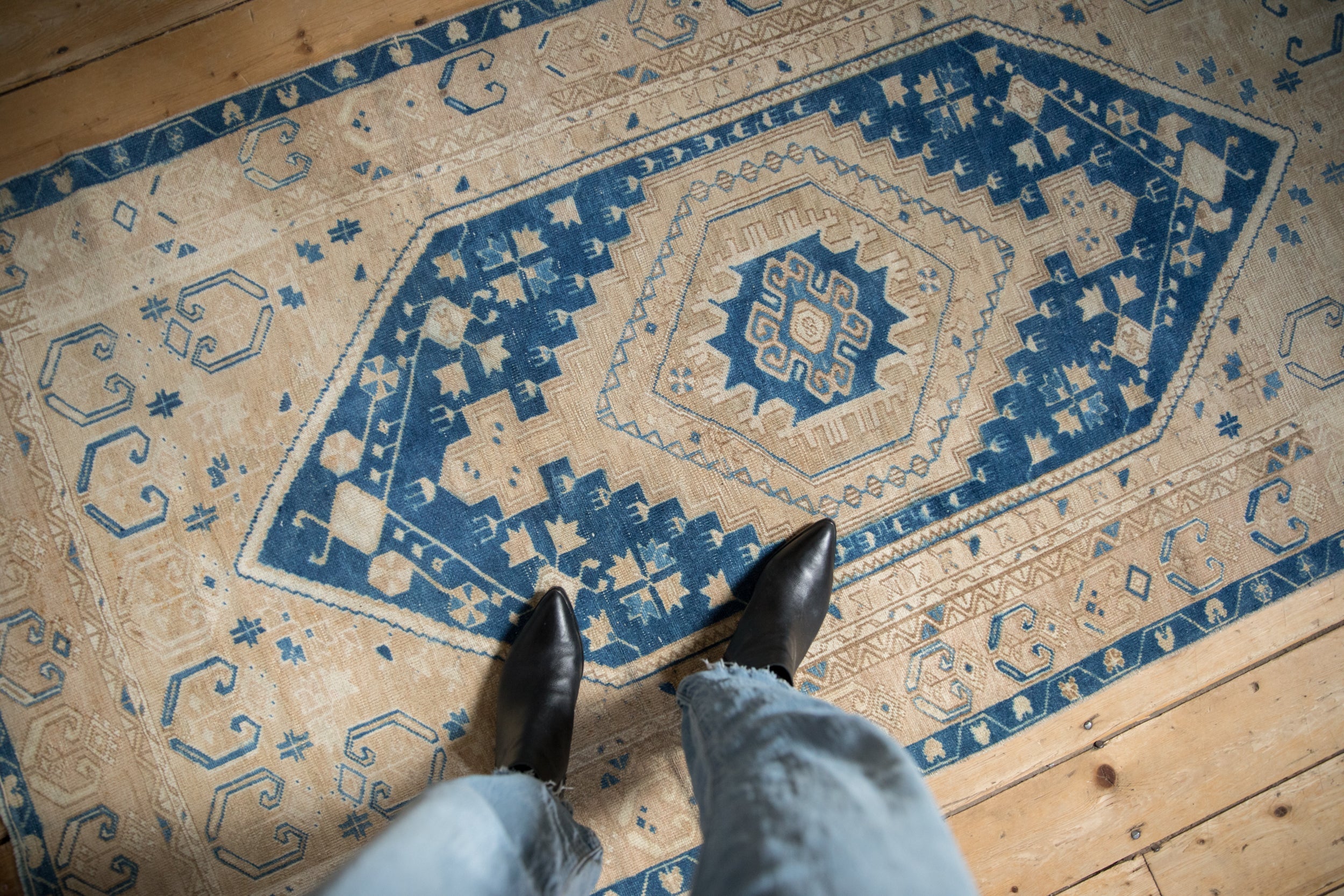 3.5x7 Vintage Distressed Oushak Rug Runner by Old New House® - product image 2 for Resin Society