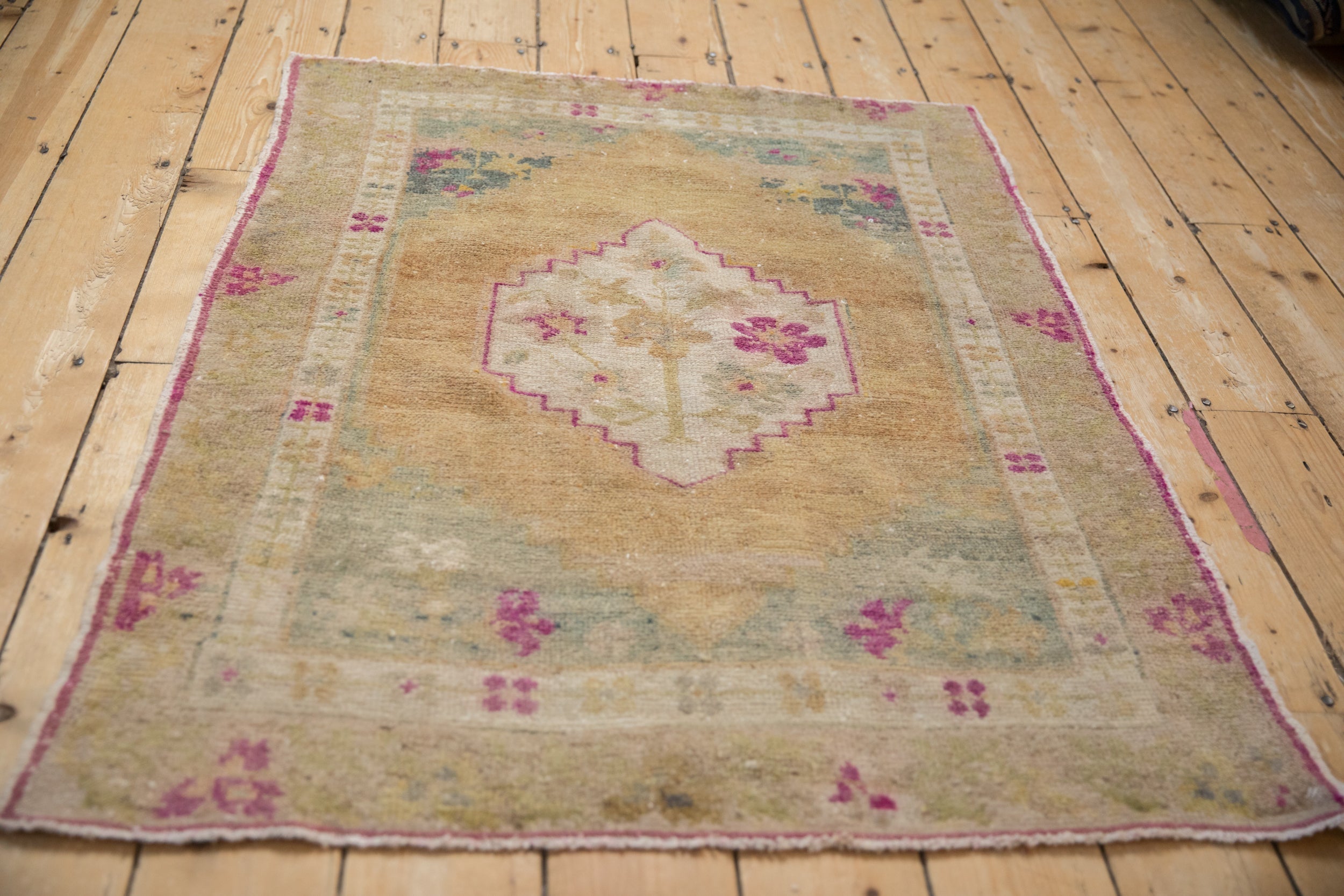 3.5x4.5 Vintage Distressed Oushak Square Rug by Old New House® - product image 5 for Resin Society