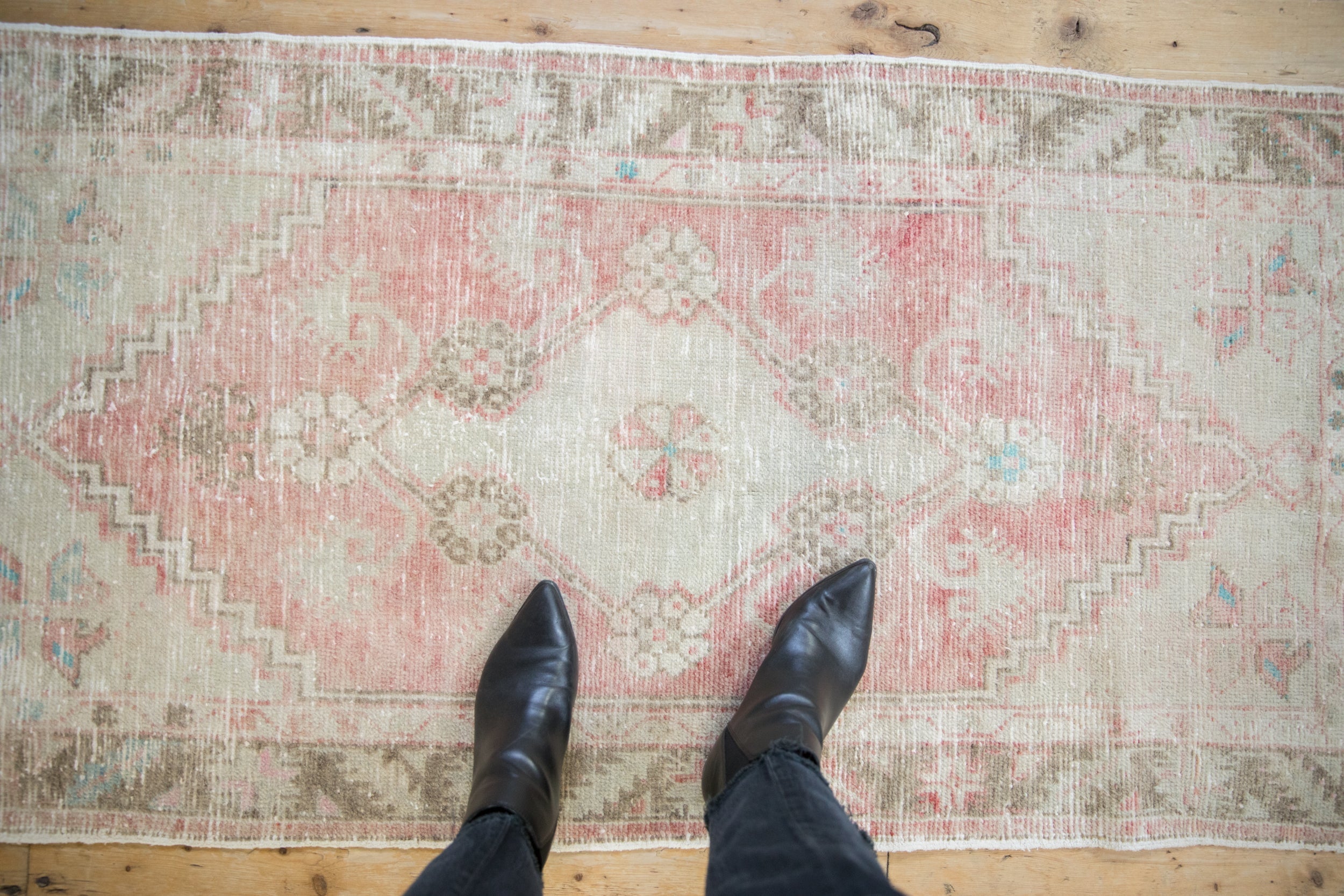 2.5x5.5 Vintage Distressed Oushak Rug Runner by Old New House® - product image 2 for Resin Society
