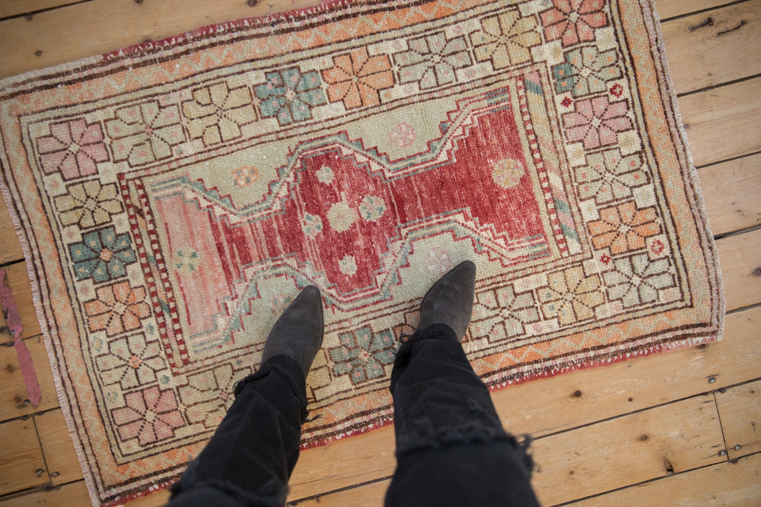 2.5x4 Vintage Distressed Oushak Rug by Old New House® - product image 2 for Resin Society