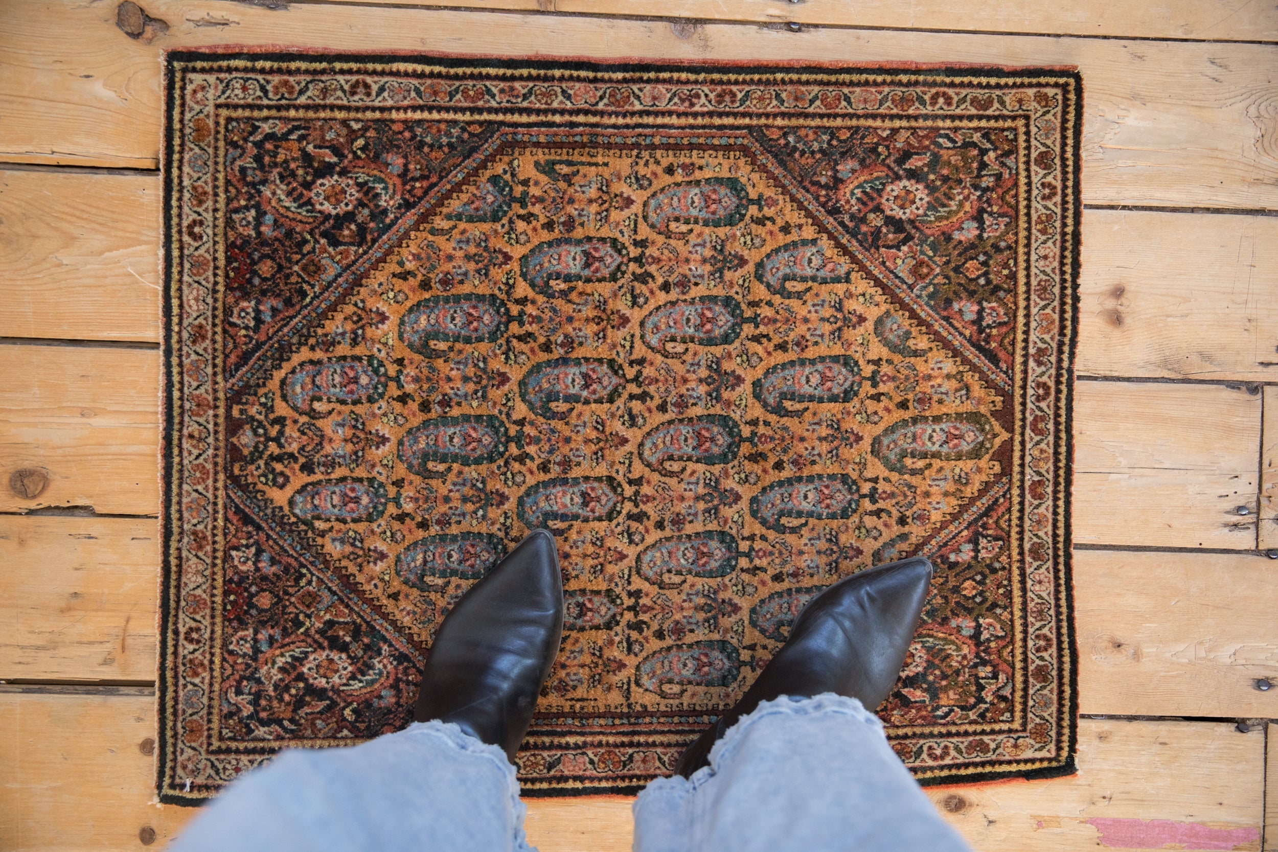 2x2.5 Vintage Fine Sarouk Square Rug Mat by Old New House® - product image 2 for Resin Society