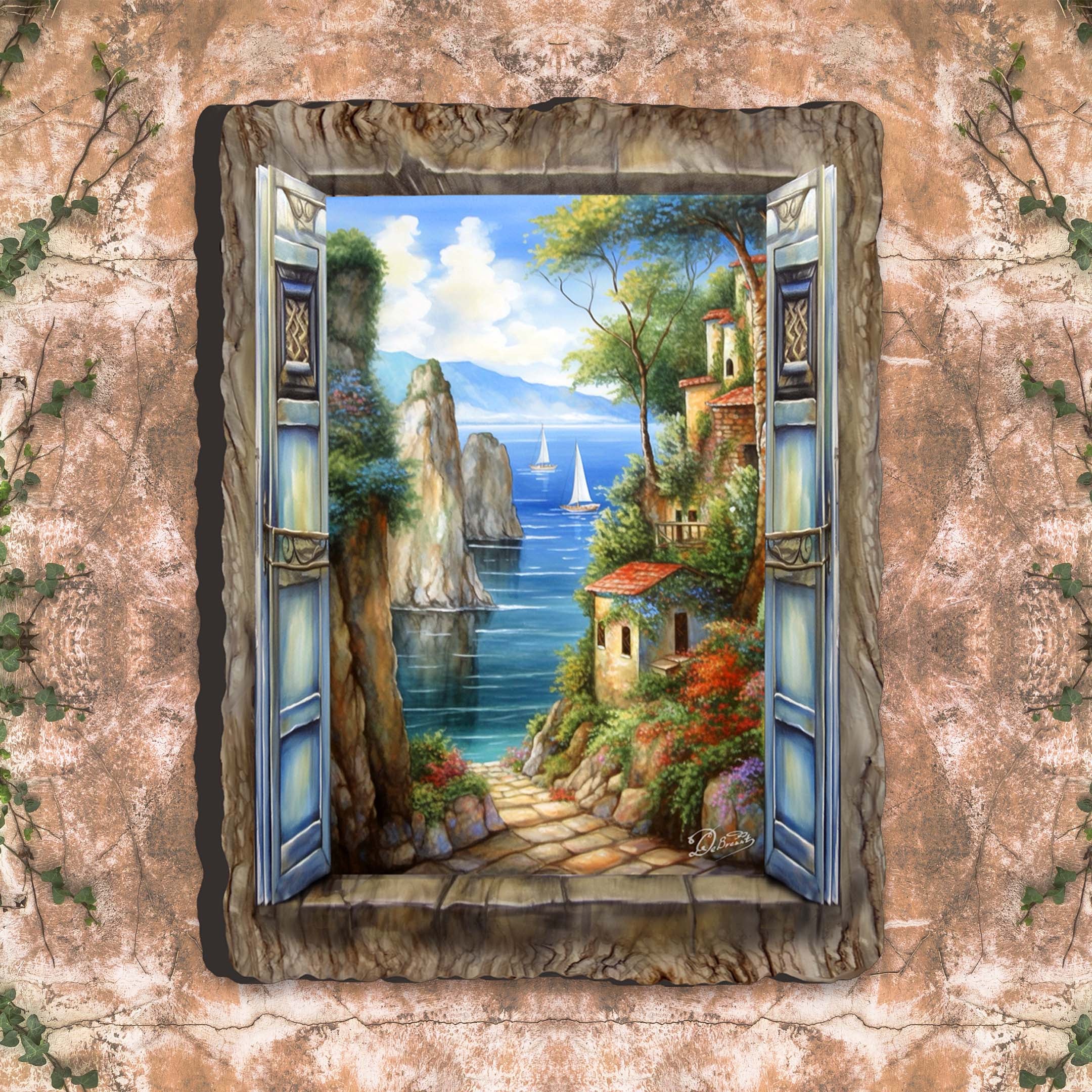 Seaside Town Window Wall Art by G. DeBrekht
