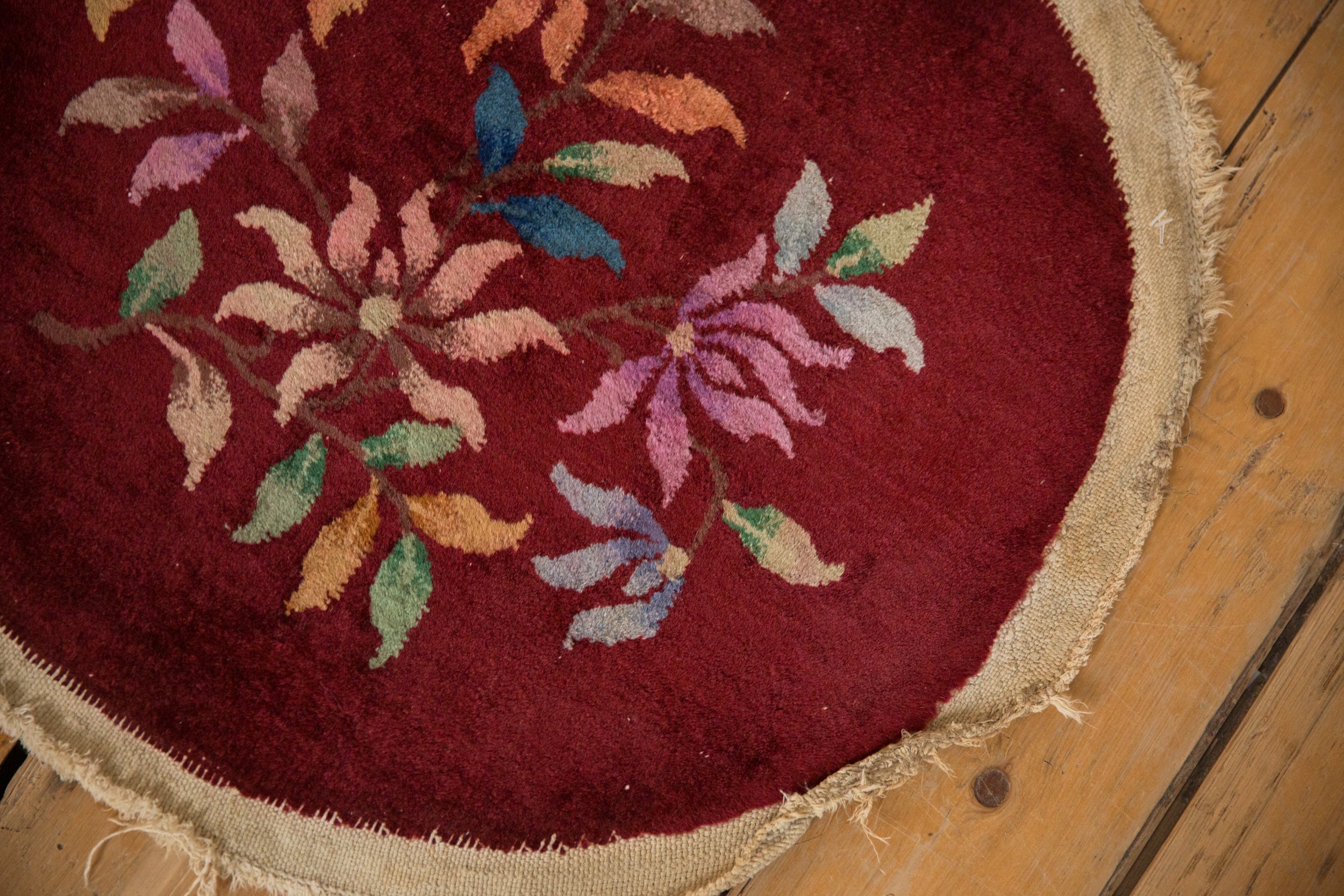 2x2 Vintage Art Deco Round Rug Mat