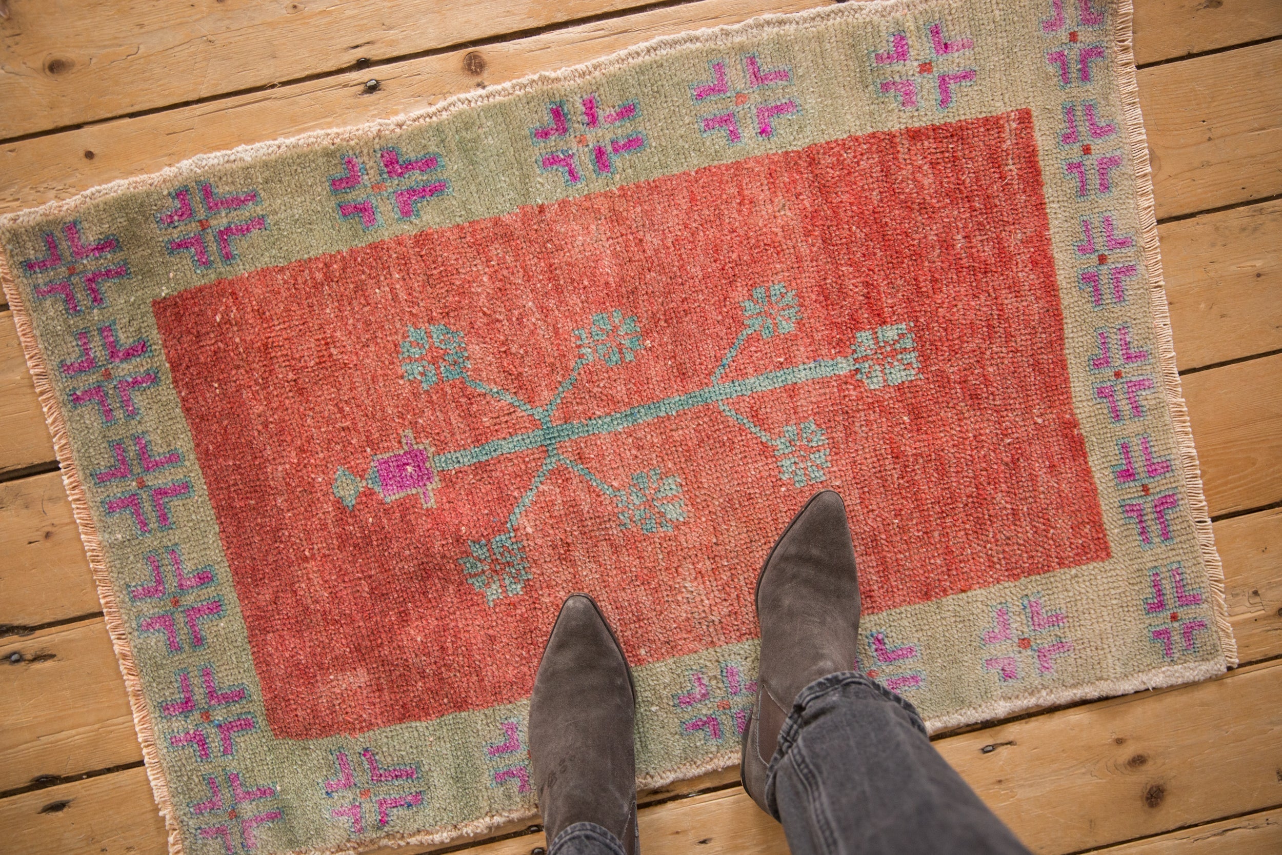 2x3.5 Vintage Distressed Oushak Rug by Old New House® - product image 2 for Resin Society