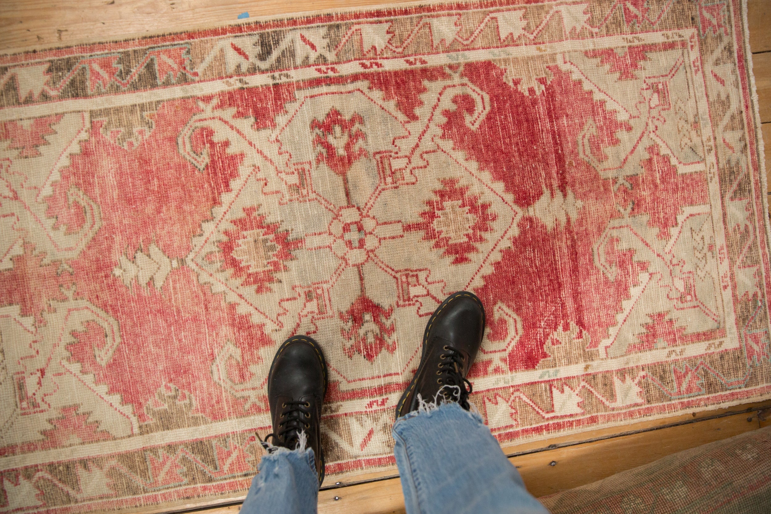 2.5x5.5 Vintage Distressed Oushak Rug Runner by Old New House® - product image 2 for Resin Society