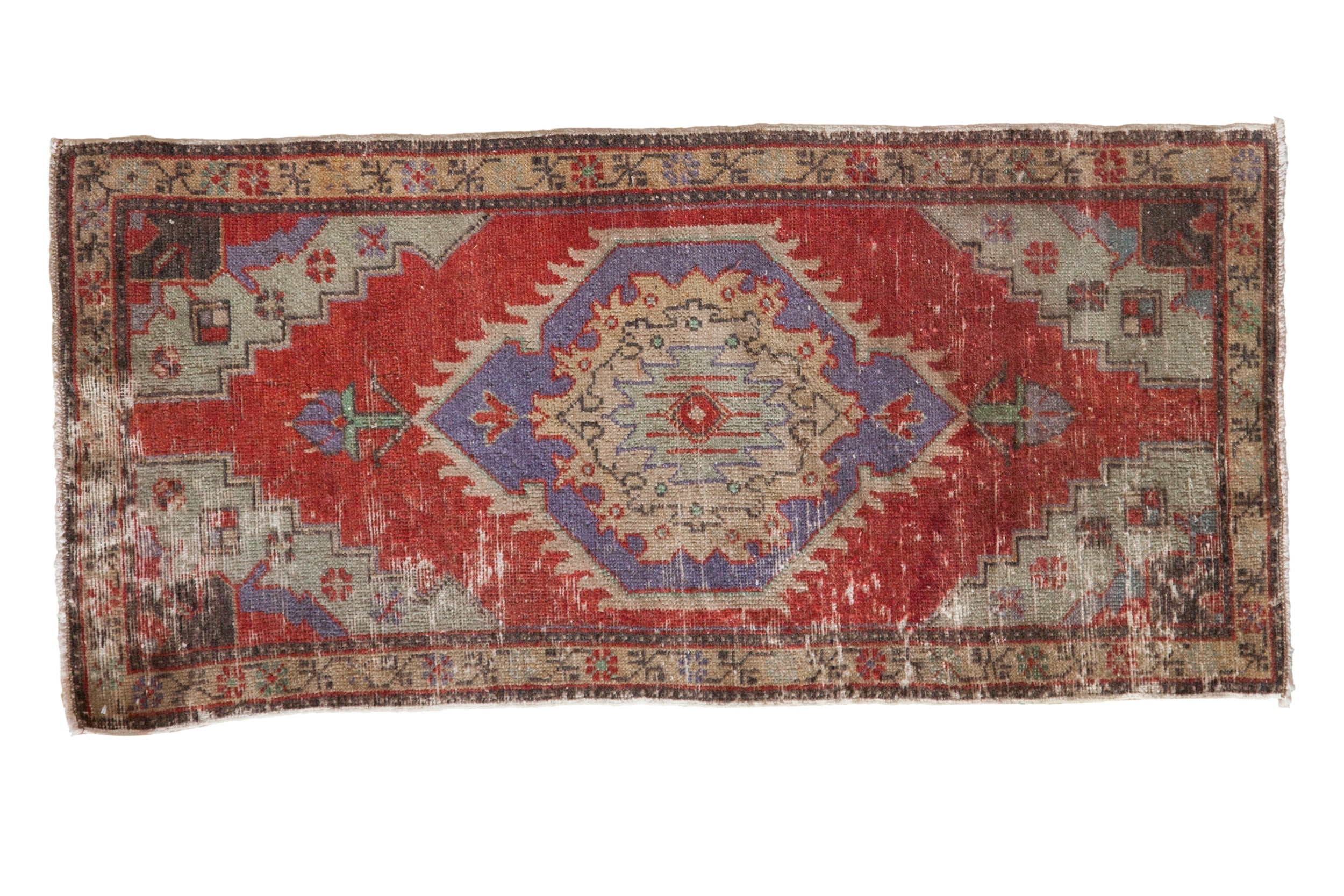1.5x3.5 Vintage Distressed Oushak Rug Mat Runner