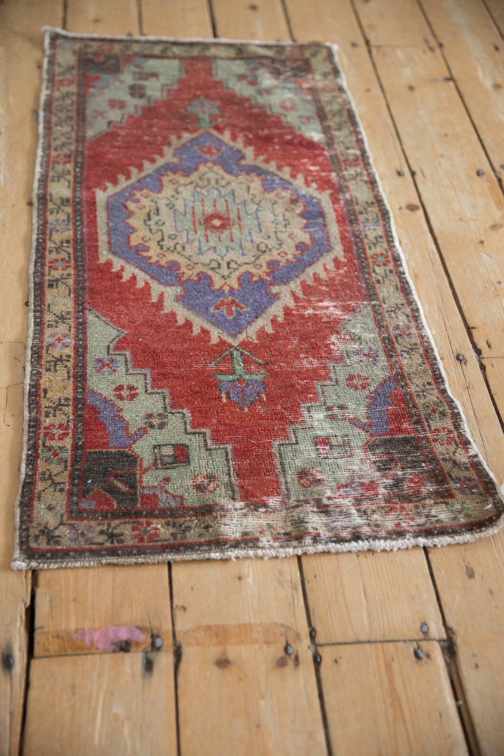 1.5x3.5 Vintage Distressed Oushak Rug Mat Runner
