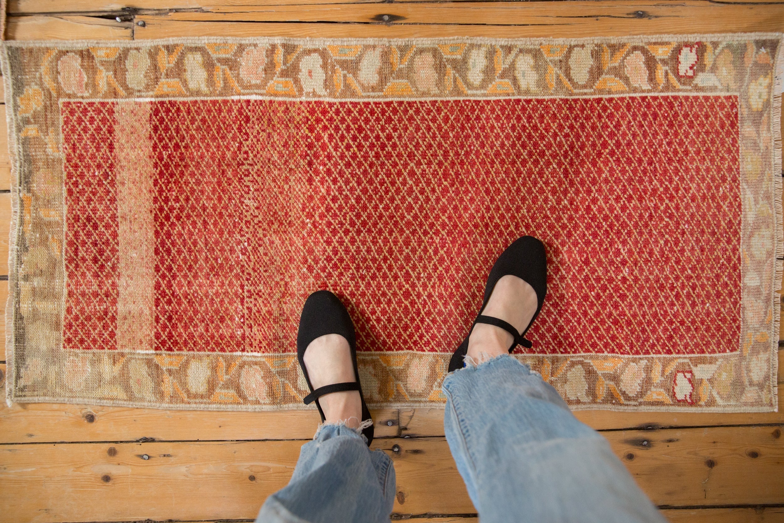 2x4 Vintage Distressed Oushak Rug Runner by Old New House® - product image 2 for Resin Society