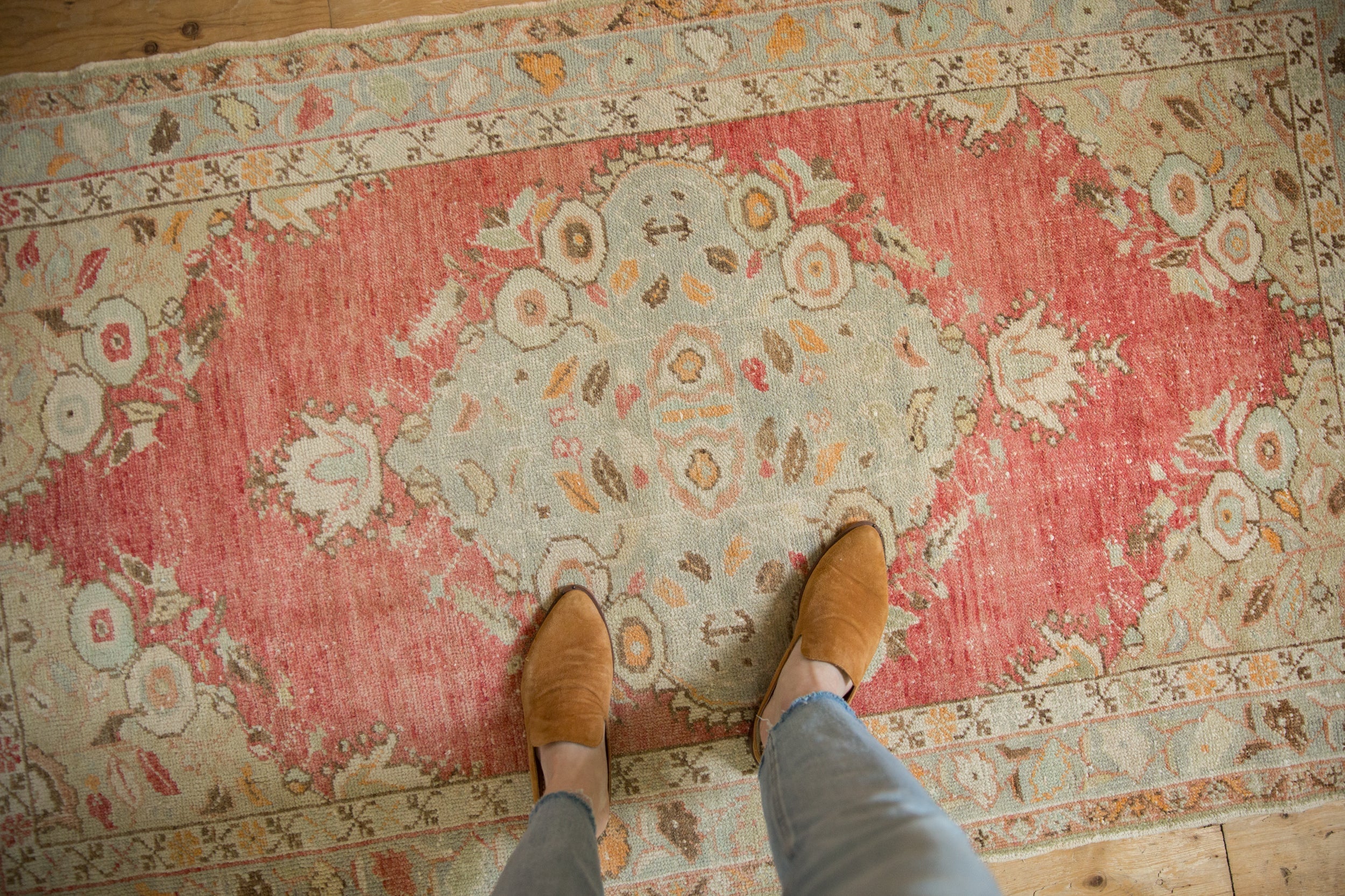 3.5x6 Vintage Distressed Oushak Rug by Old New House® - product image 2 for Resin Society