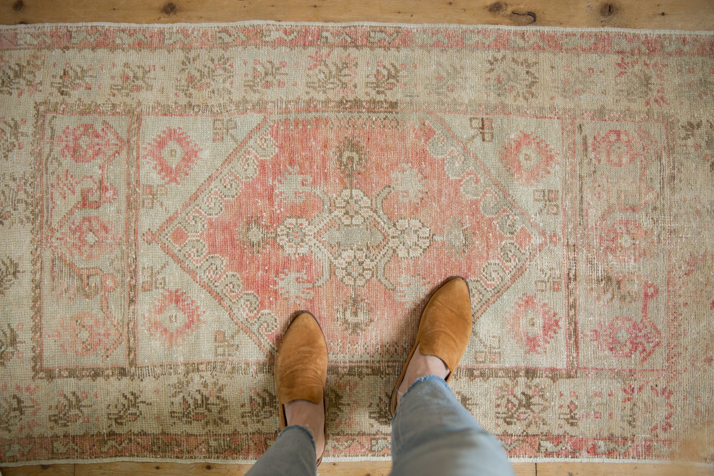 2.5x5 Vintage Distressed Oushak Rug Runner by Old New House® - product image 2 for Resin Society