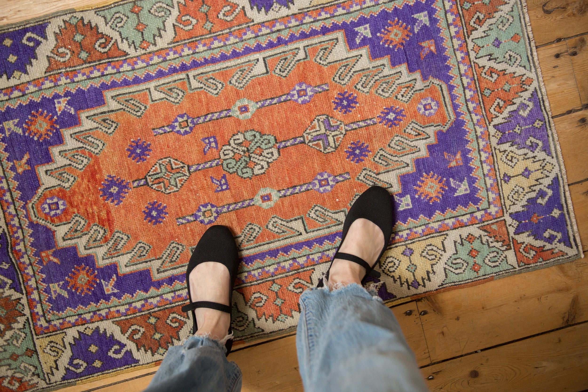 2.5x4 Vintage Distressed Oushak Rug by Old New House® - product image 2 for Resin Society