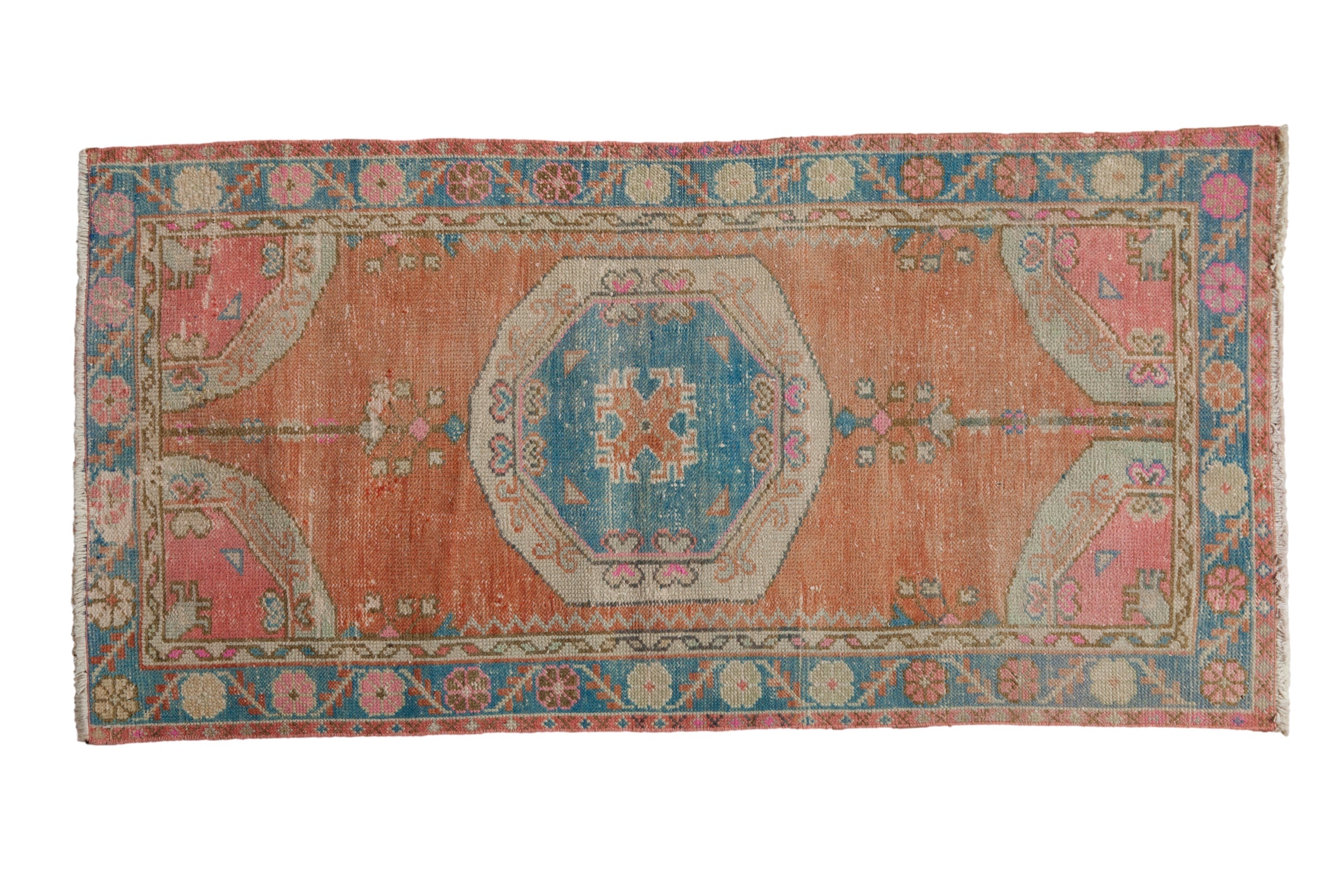 2.5x5 Vintage Distressed Oushak Rug Runner