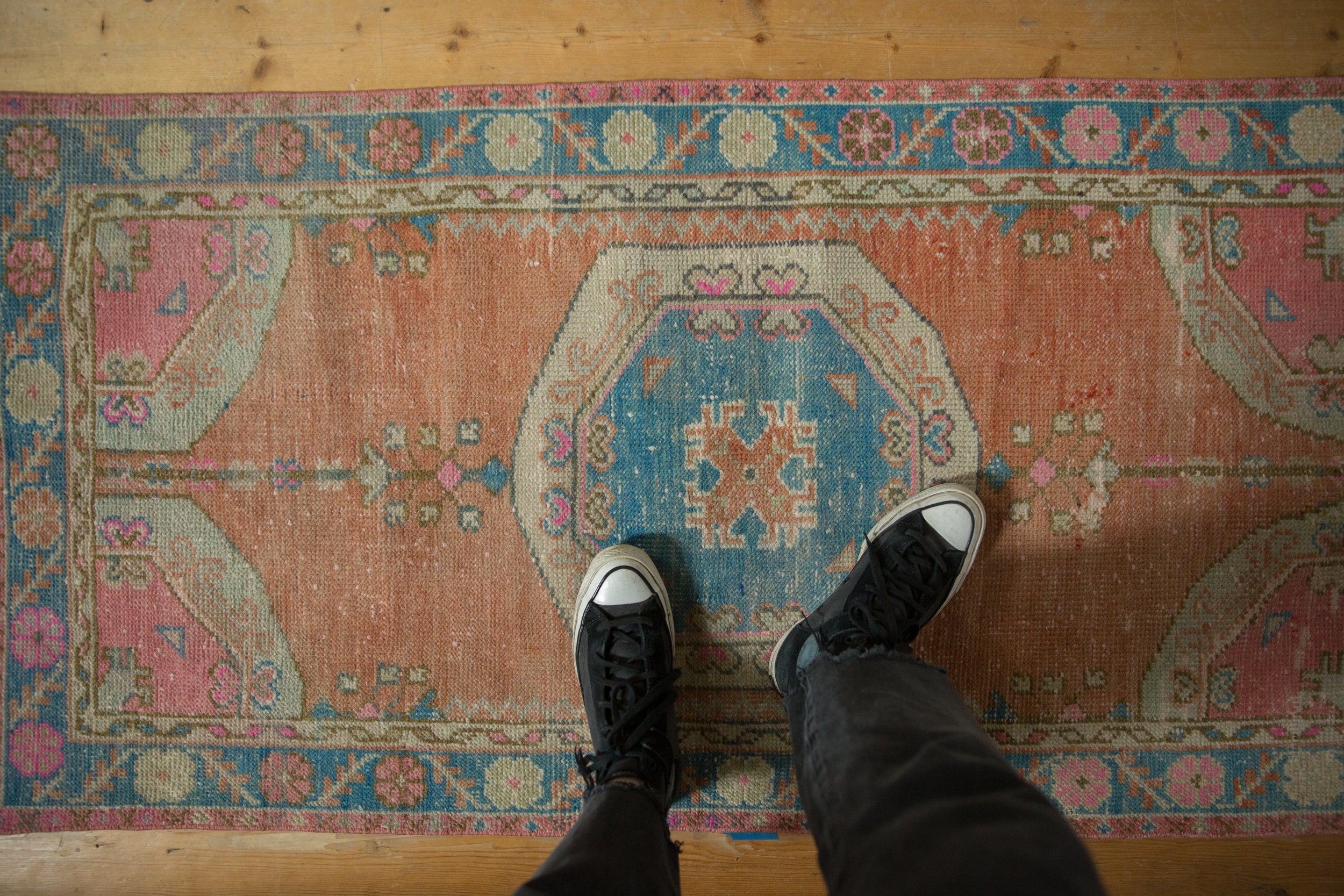 2.5x5 Vintage Distressed Oushak Rug Runner