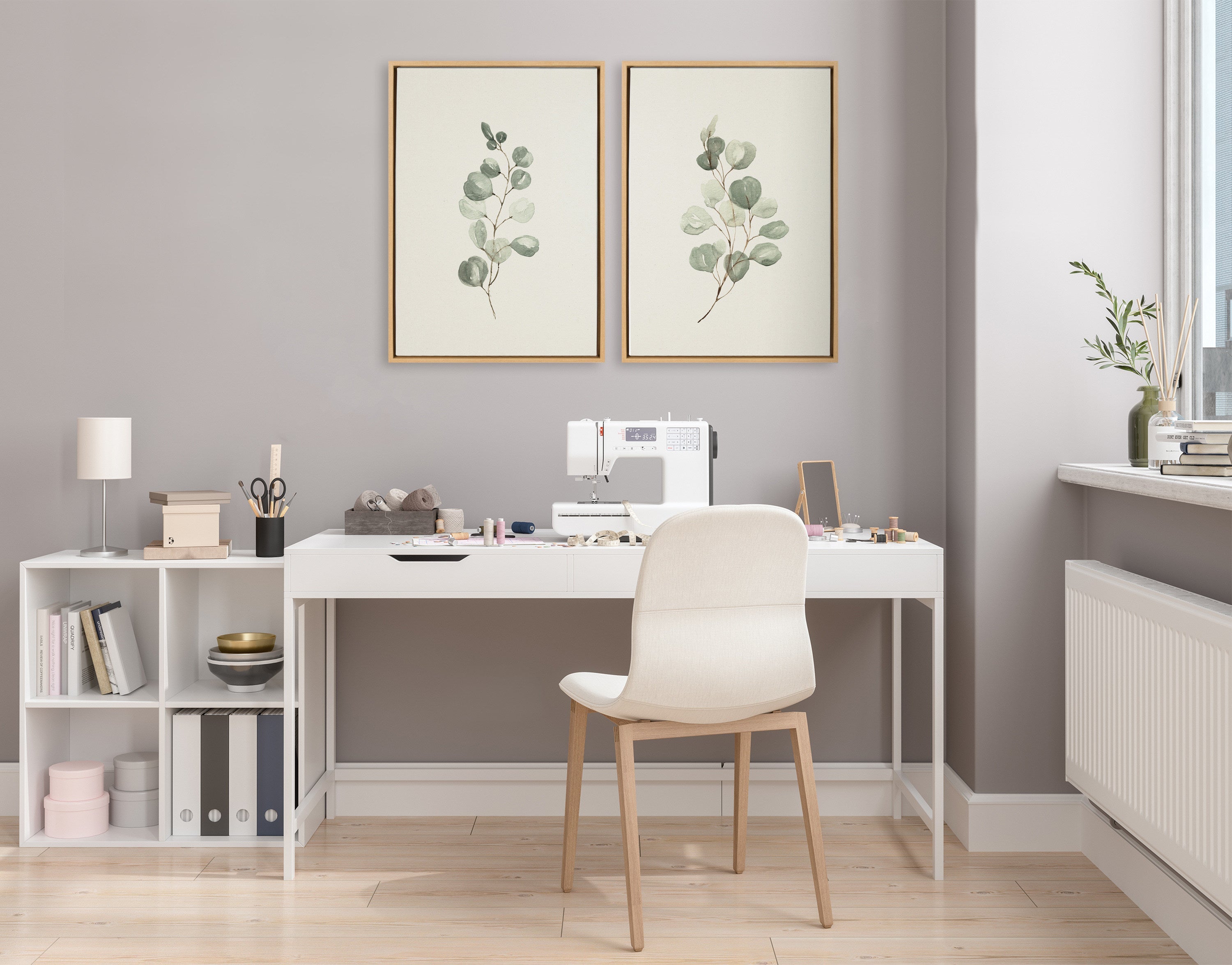 Sylvie Eucalyptus Framed Canvas Set by Maja Mitrovic