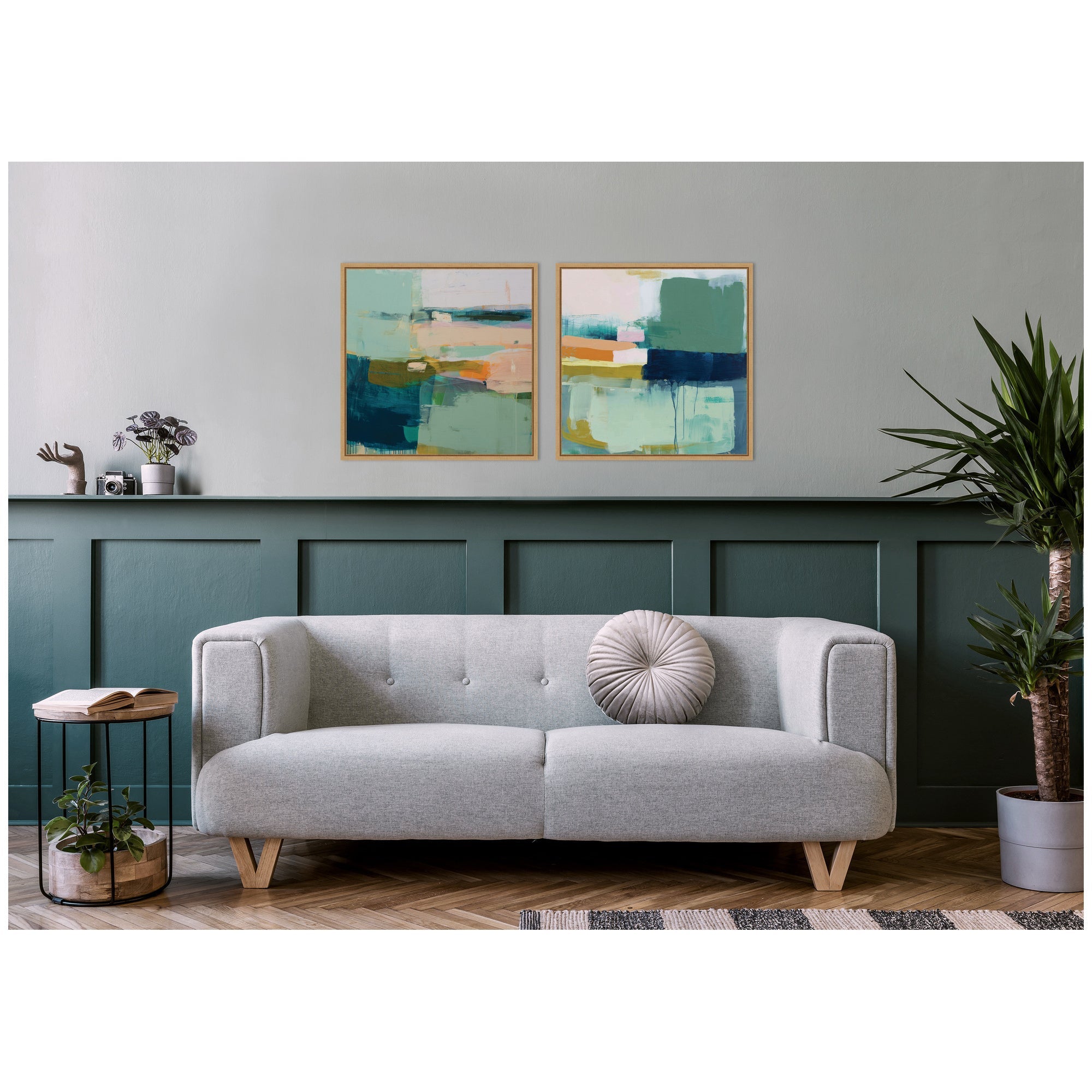 Color Block No.
1 & No.
2 2 Piece Framed Canvas Wall Art Set by Amy Lighthall