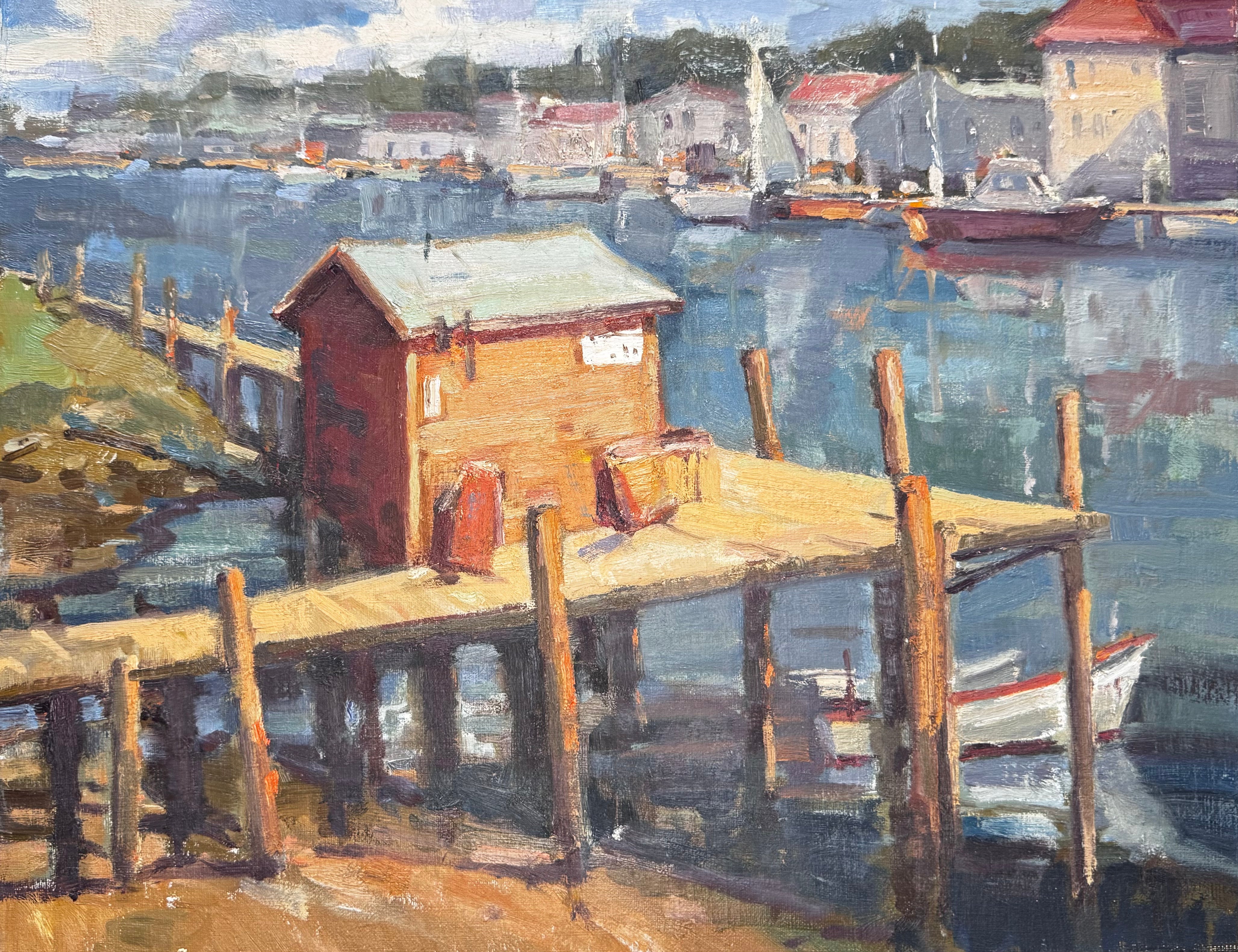 One Hundred and Thirty One original plein air canvas painting in gold float frame by John Beard Collection