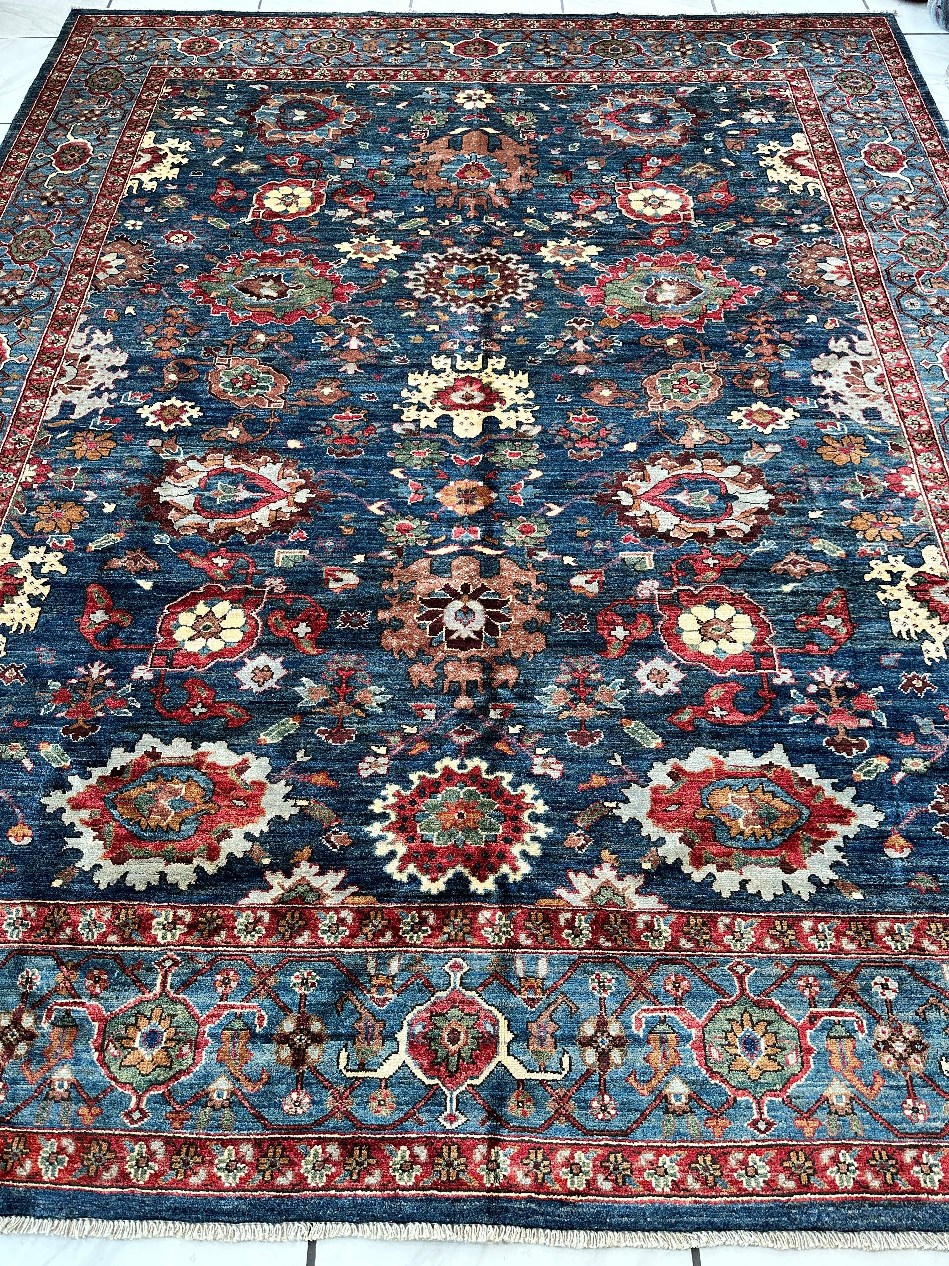 Trasitional Serapi Ghazni Wool Rug – 8' x 10’ – Intricate Floral Design by Rugistan - product image 3 for Resin Society