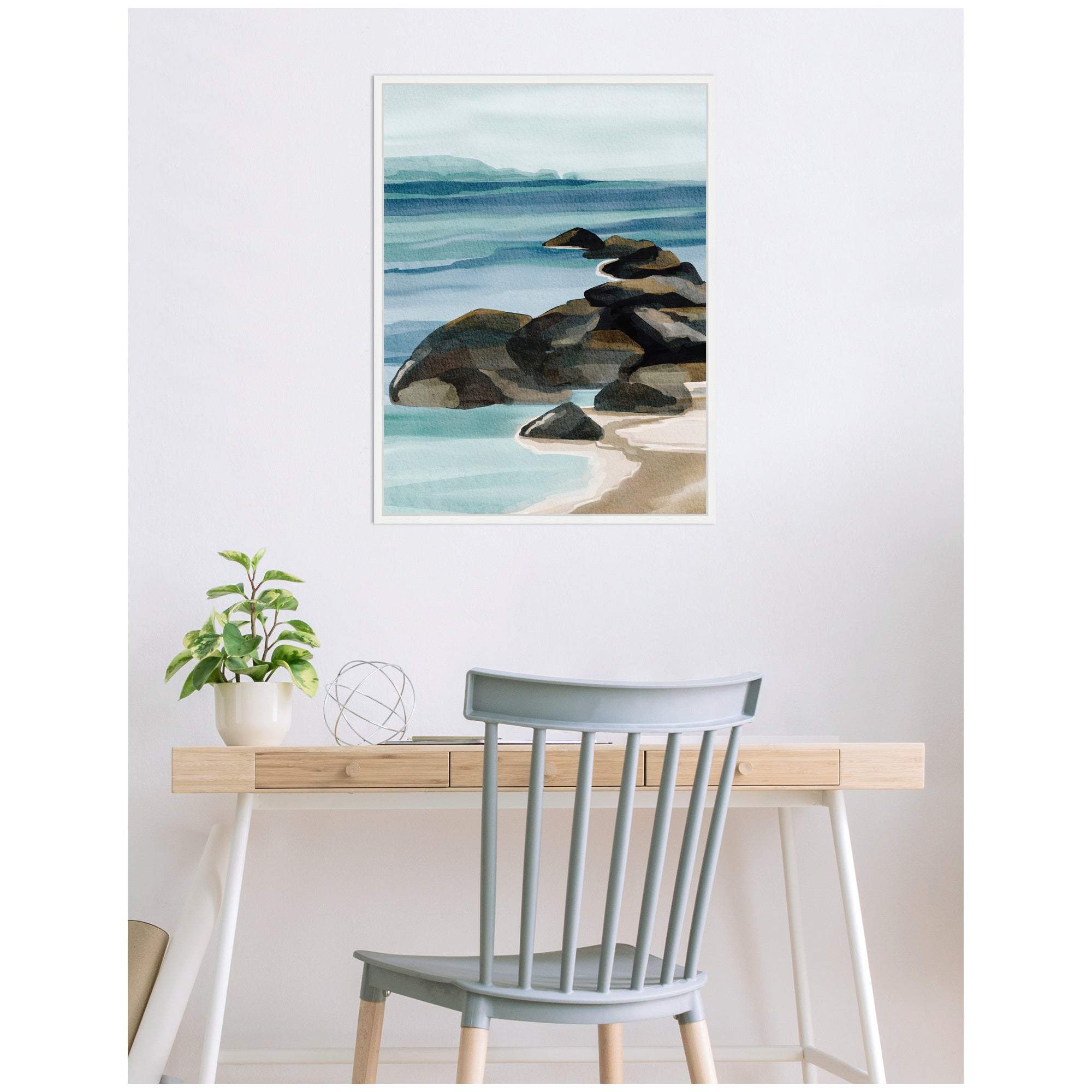 Sylvie Ocean Breeze ll Framed Canvas by Nikita Jariwala