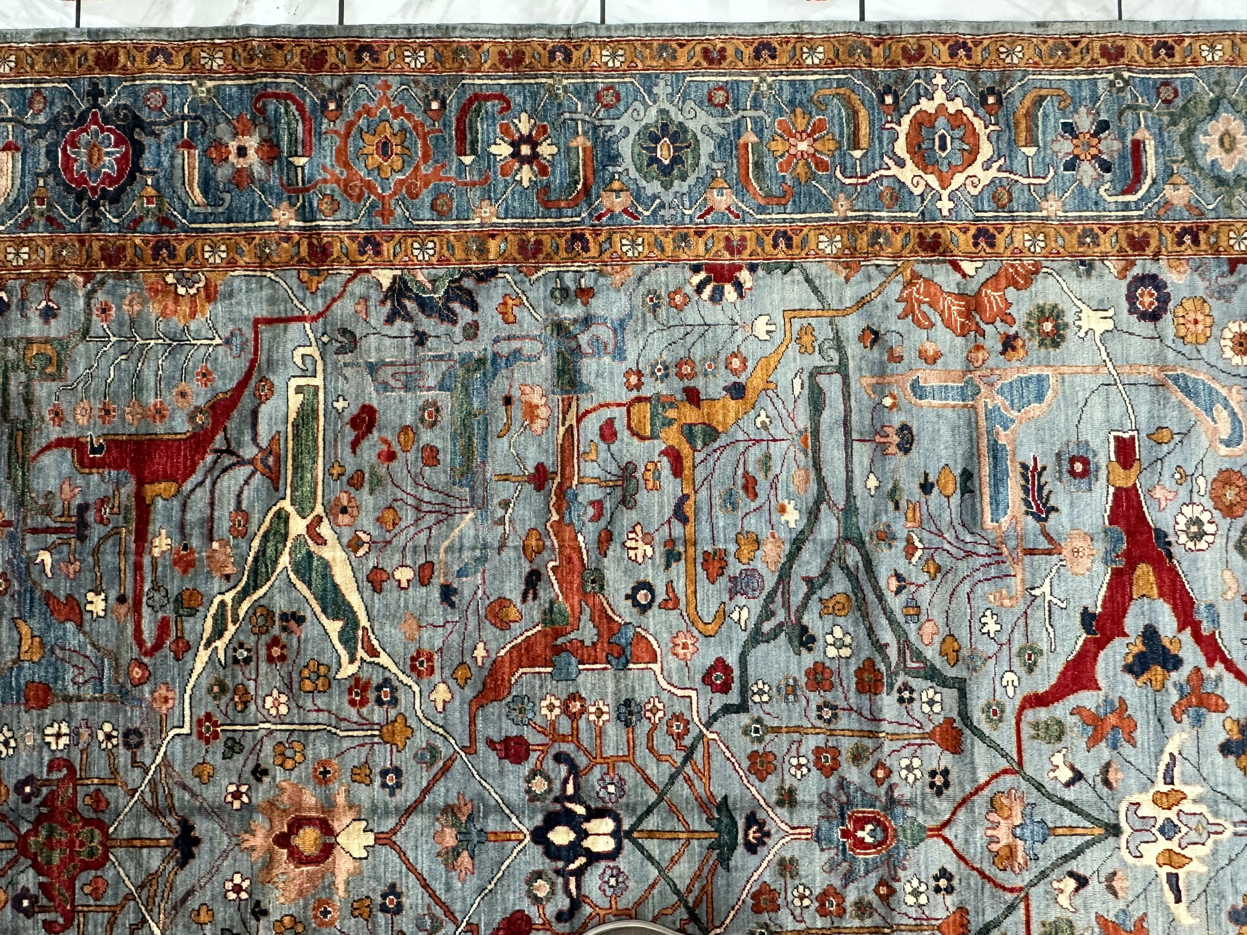 Hand-Knotted Trasitional Serapi Ghazni Wool Rug – 9’1” x 12’ – by Rugistan - product image 8 for Resin Society