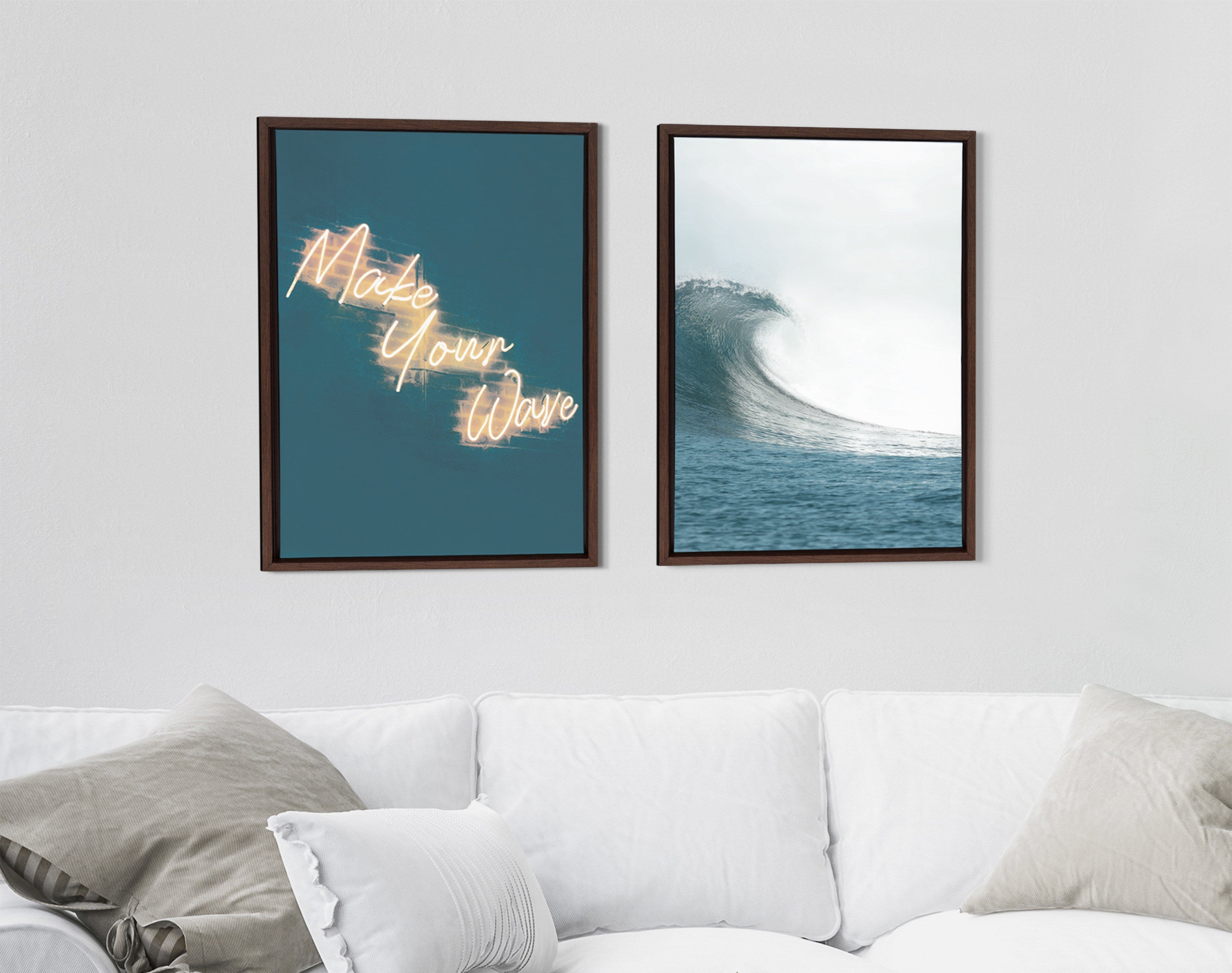 Sylvie Make Your Wave Framed Canvas Set by The Creative Bunch Studio by kateandlaurel - product image 7 for Resin Society