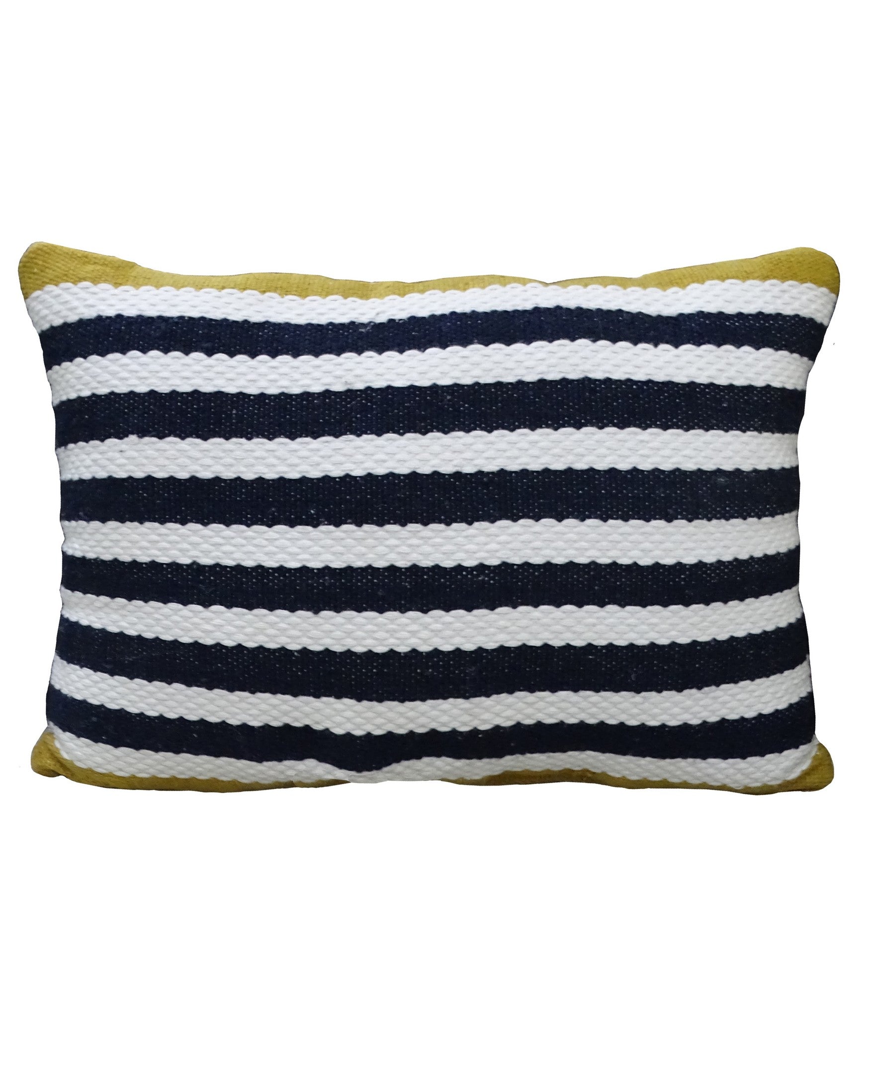 14x20 inches handwoven blue striped decorative outdoor pillow from Vibhsa