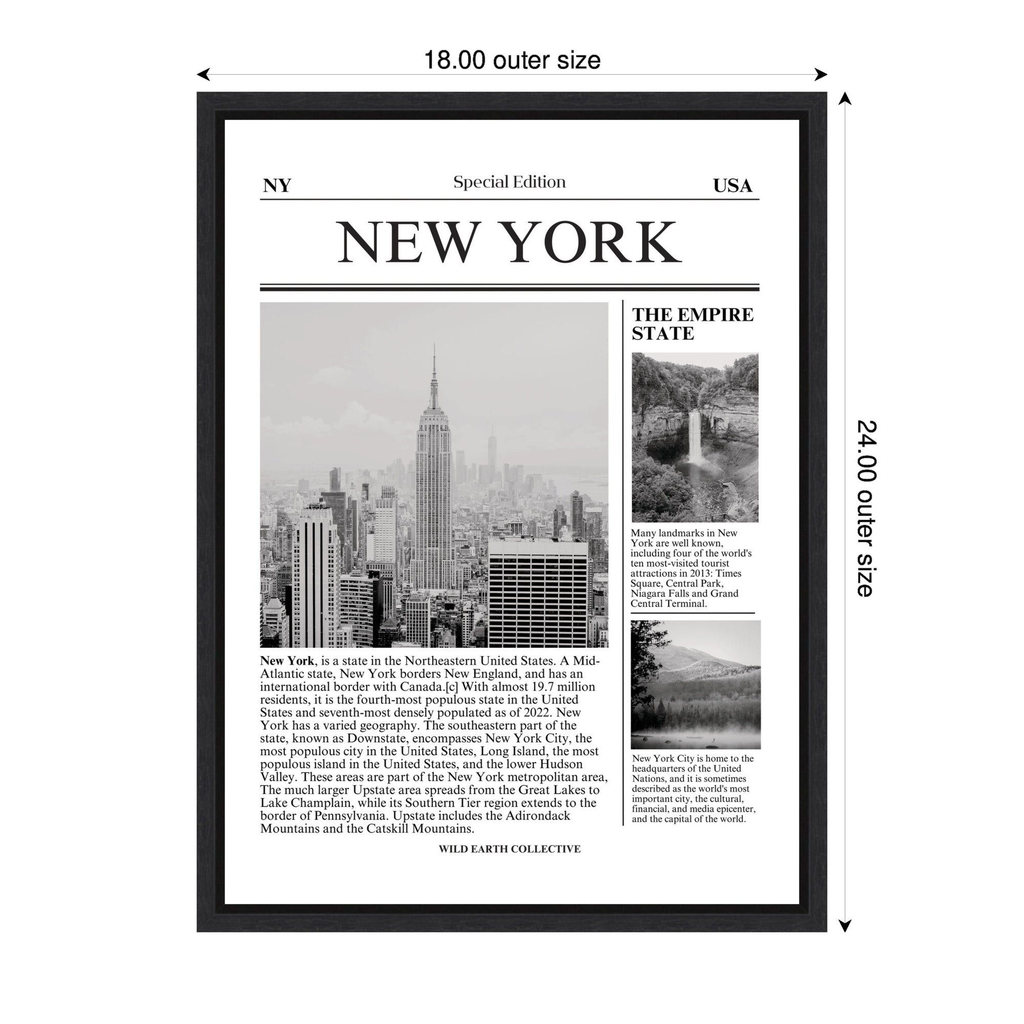 New York Article by Megan Ryan Framed Canvas Wall Art Print