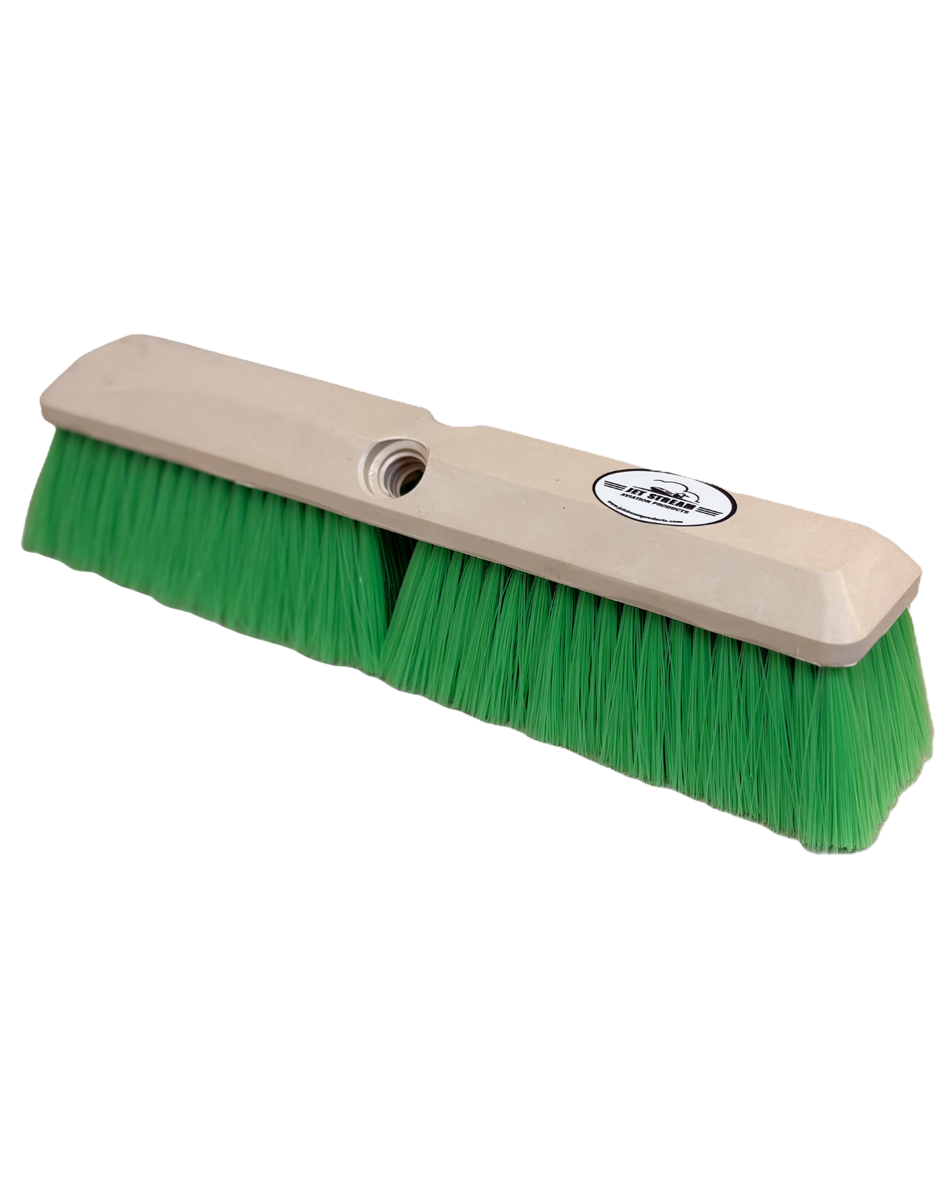 14 inch Nylon Aircraft Wash Brush with green nylon bristles and foam backing