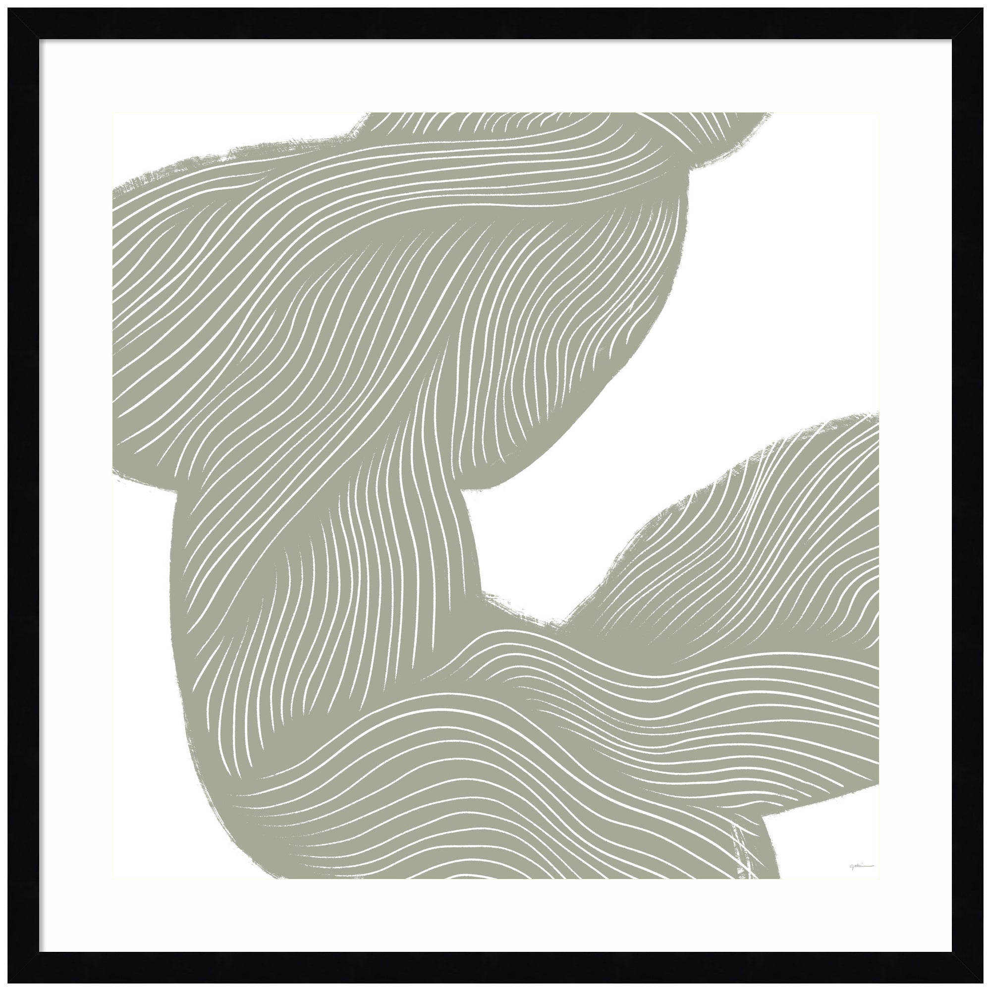 Movement Lines by Gabrielly Guedes framed wall art, displayed in a living room setting